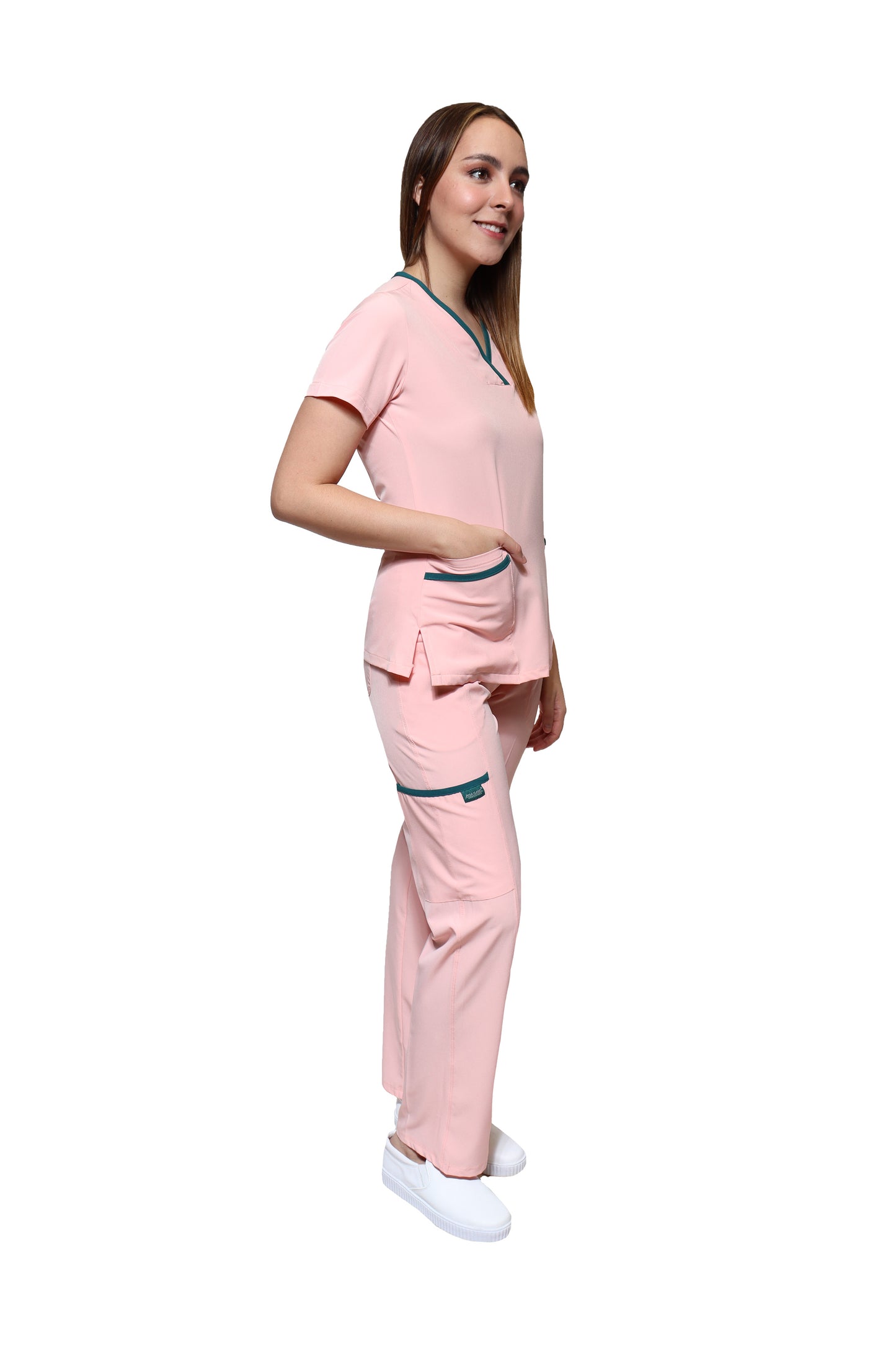 Conjunto SET Filipina y Pantalón EV-18 CANDY REPELENTE A FLUIDOS-Color Pastel/Pasto Dama-Ana Isabel Uniformes