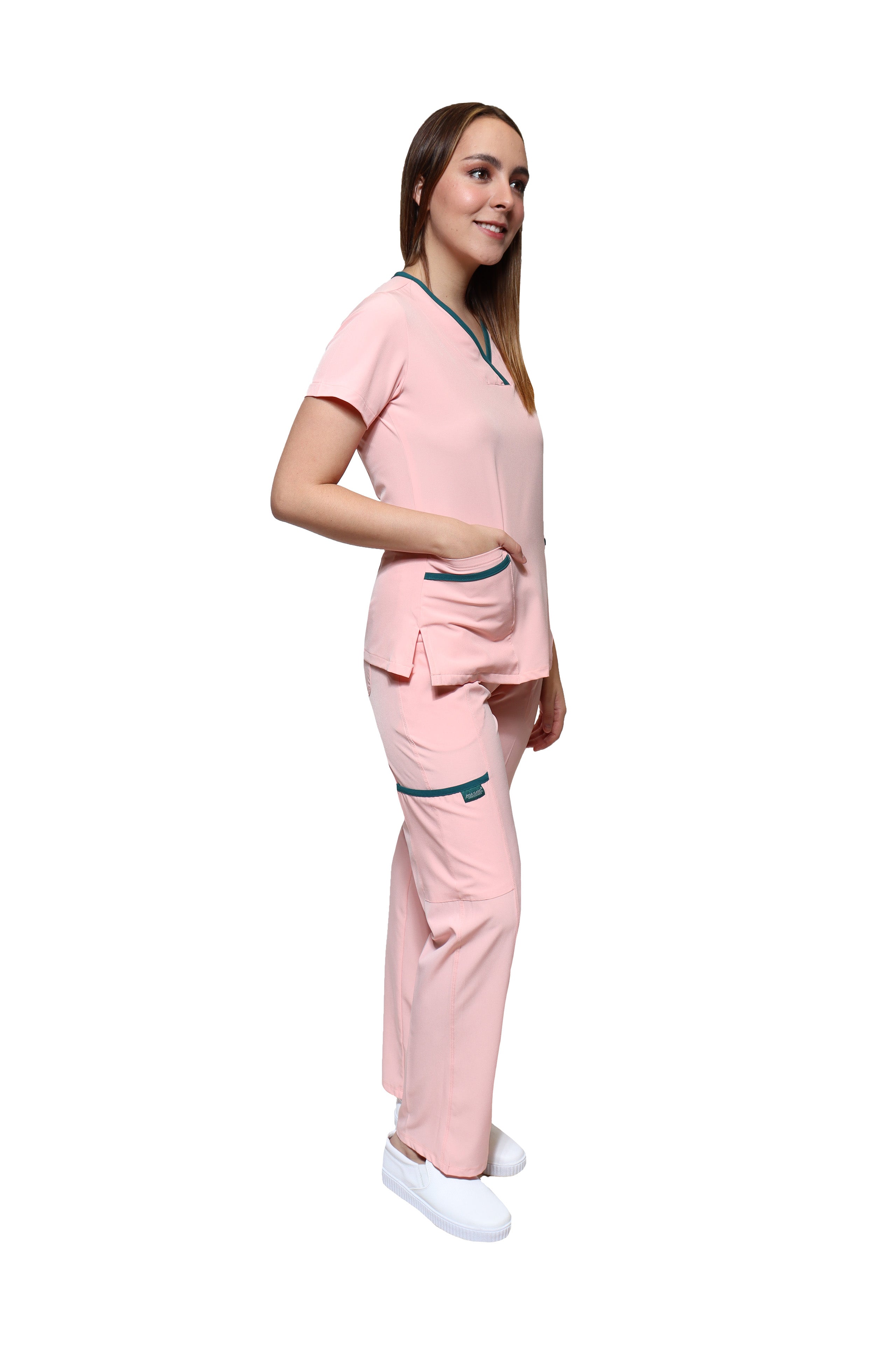 Conjunto SET Filipina y Pantalón EV-18 CANDY REPELENTE A FLUIDOS-Color Pastel/Pasto Dama-Ana Isabel Uniformes