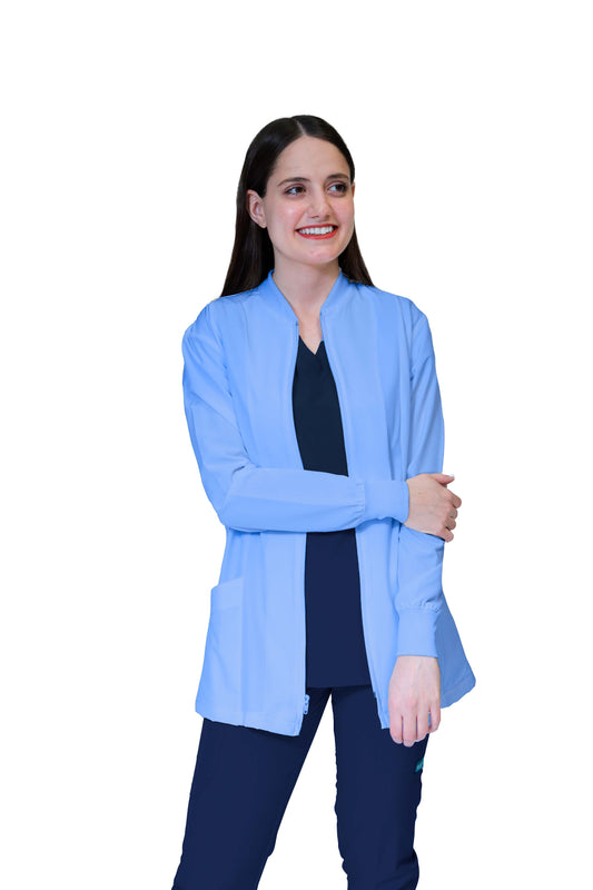 CHAMARRA WARM UP DOBLE STRETCH CON CIERRE con REPELENTE A FLUIDOS para Dama - EV-25