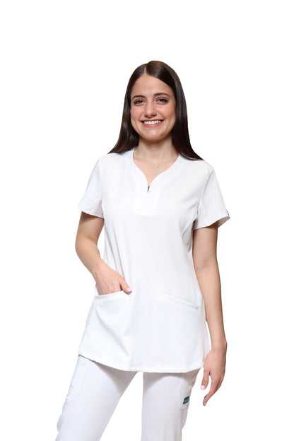 Conjunto SET Filipina y Pantalón JOGGER EV-30 Paola REPELENTE A FLUIDOS-Color BLANCO Dama-Ana Isabel Uniformes