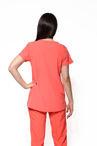 Filipina Top EV-30 Paola REPELENTE A FLUIDOS-Color DURAZNO Dama-Ana Isabel Uniformes