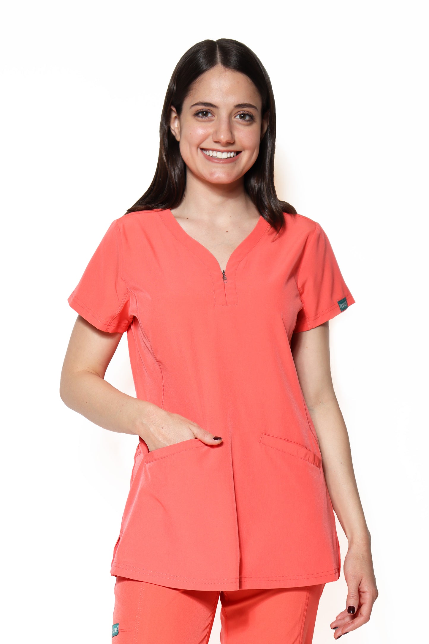 Filipina Top EV-30 Paola REPELENTE A FLUIDOS-Color DURAZNO Dama-Ana Isabel Uniformes