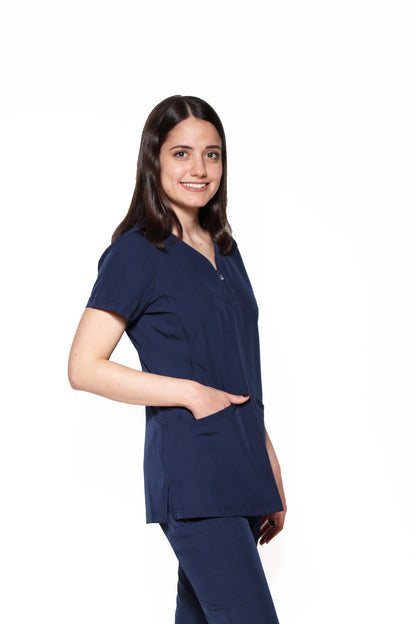 Filipina Top EV-30 Paola REPELENTE A FLUIDOS-Color MARINO Dama-Ana Isabel Uniformes