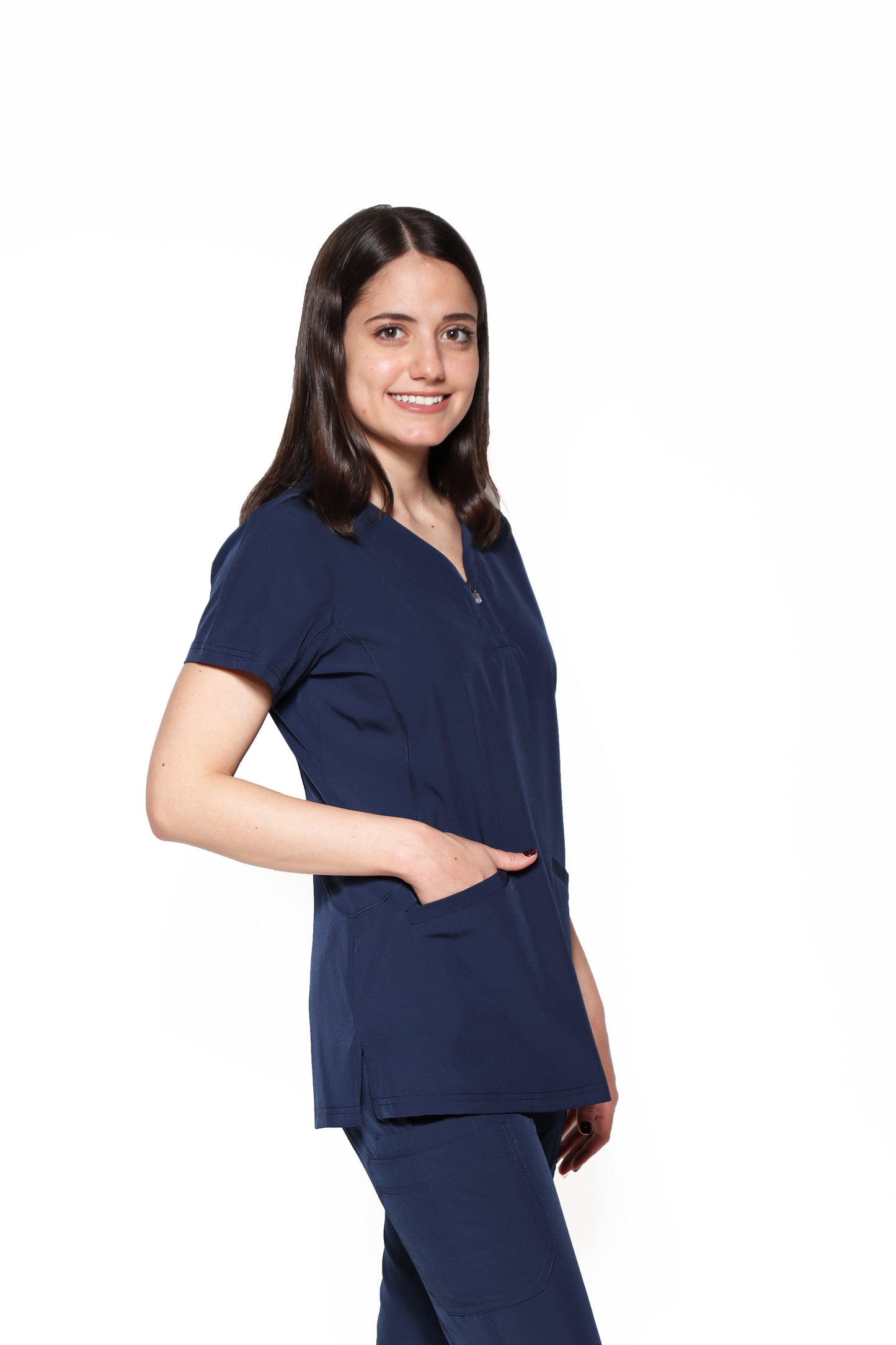 Conjunto SET Filipina y Pantalón JOGGER EV-30 Paola REPELENTE A FLUIDOS-Color MARINO Dama-Ana Isabel Uniformes