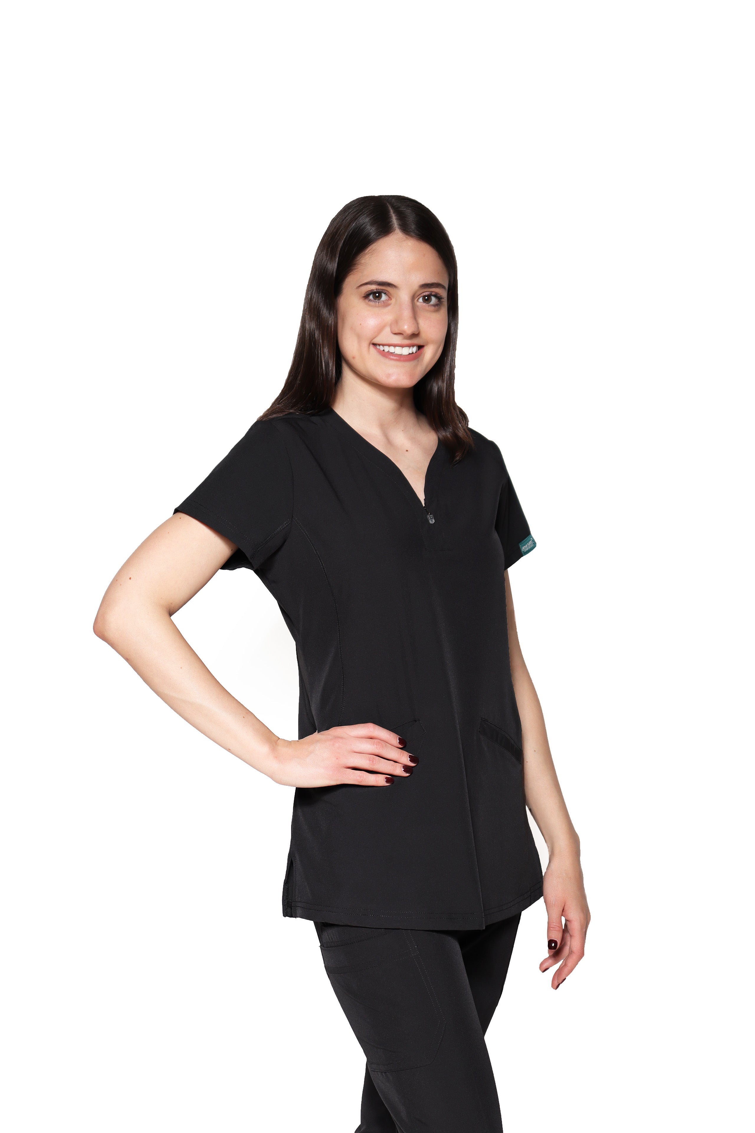 Conjunto SET Filipina y Pantalón JOGGER EV-30 Paola REPELENTE A FLUIDOS-Color NEGRO Dama-Ana Isabel Uniformes