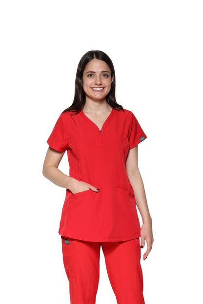 Filipina Top EV-30 Paola REPELENTE A FLUIDOS-Color ROJO Dama-Ana Isabel Uniformes