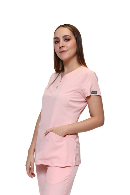 Filipina Top EV-30 Paola REPELENTE A FLUIDOS-Color ROSA PASTEL Dama-Ana Isabel Uniformes