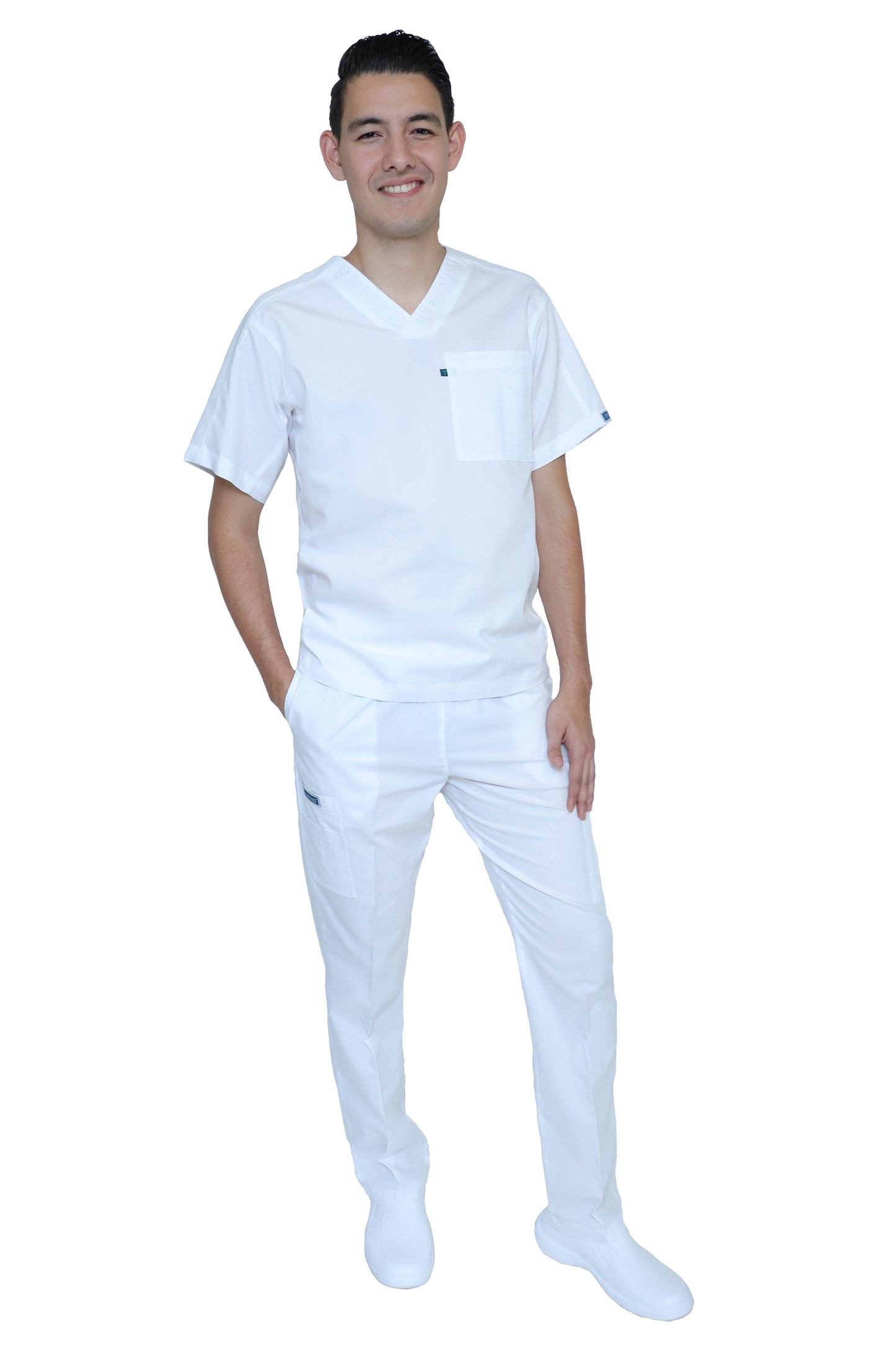 Conjunto SET Filipina y Pantalón HA-25 -Color BLANCO- HOMBRE-HASSAN Uniformes