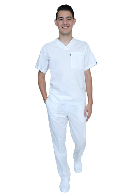 Conjunto SET Filipina y Pantalón HA-25 -Color BLANCO- HOMBRE-HASSAN Uniformes