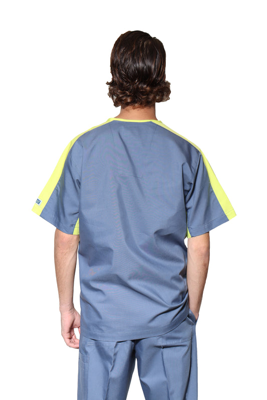 Filipina HA-25T-TELA SPORT-Color ACERO/LIMA-HOMBRE-HASSAN Uniformes