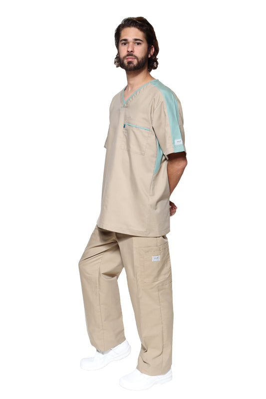 Conjunto SET Filipina y Pantalón HA-25 -Color KAKI/VERDE- HOMBRE-HASSAN Uniformes