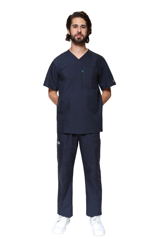 Conjunto SET Filipina y Pantalón HA-25 -Color MARINO- HOMBRE-HASSAN Uniformes