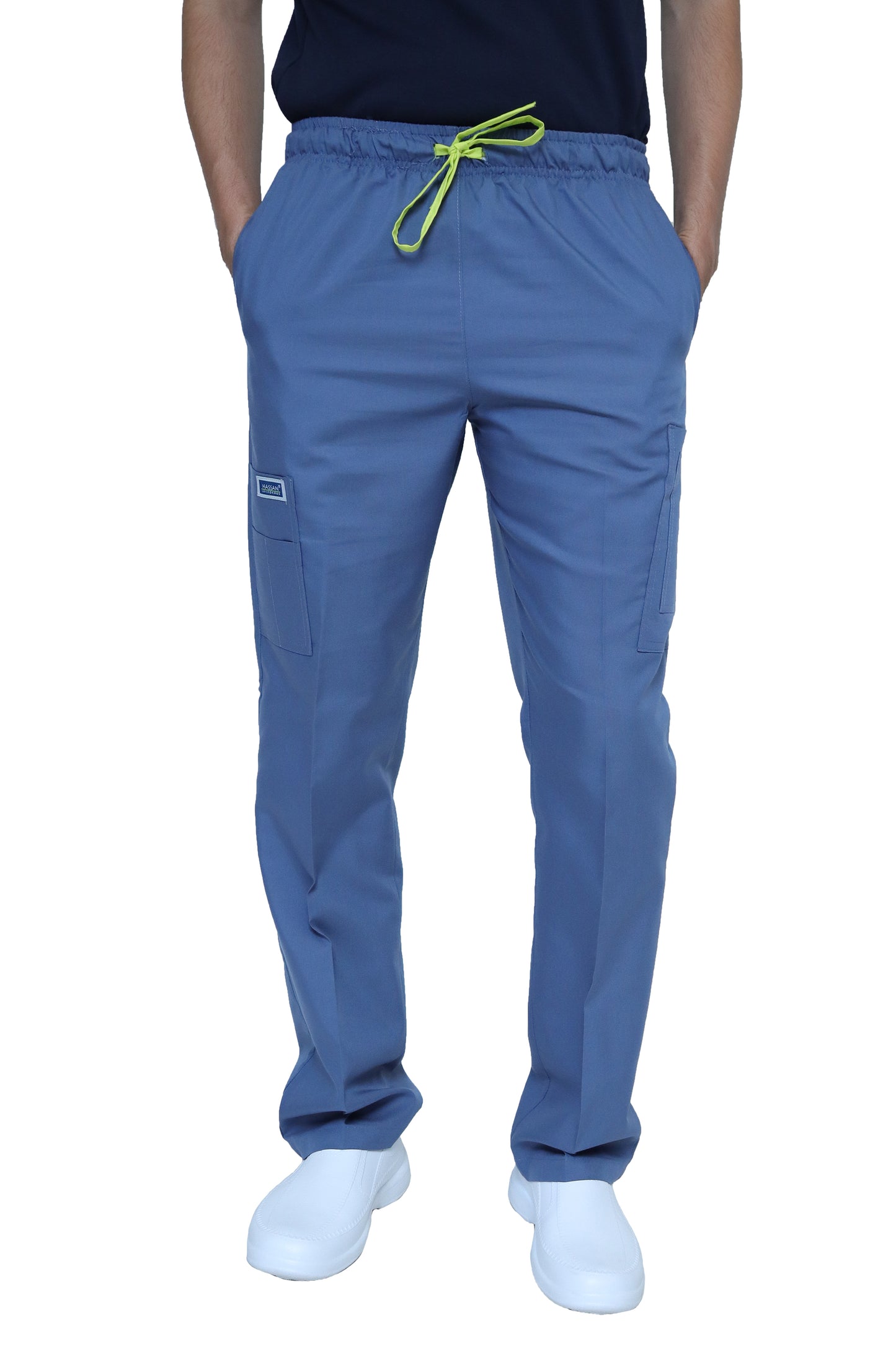 Conjunto SET Filipina y Pantalón HA-25 -Color ACERO/LIMA- HOMBRE-HASSAN Uniformes