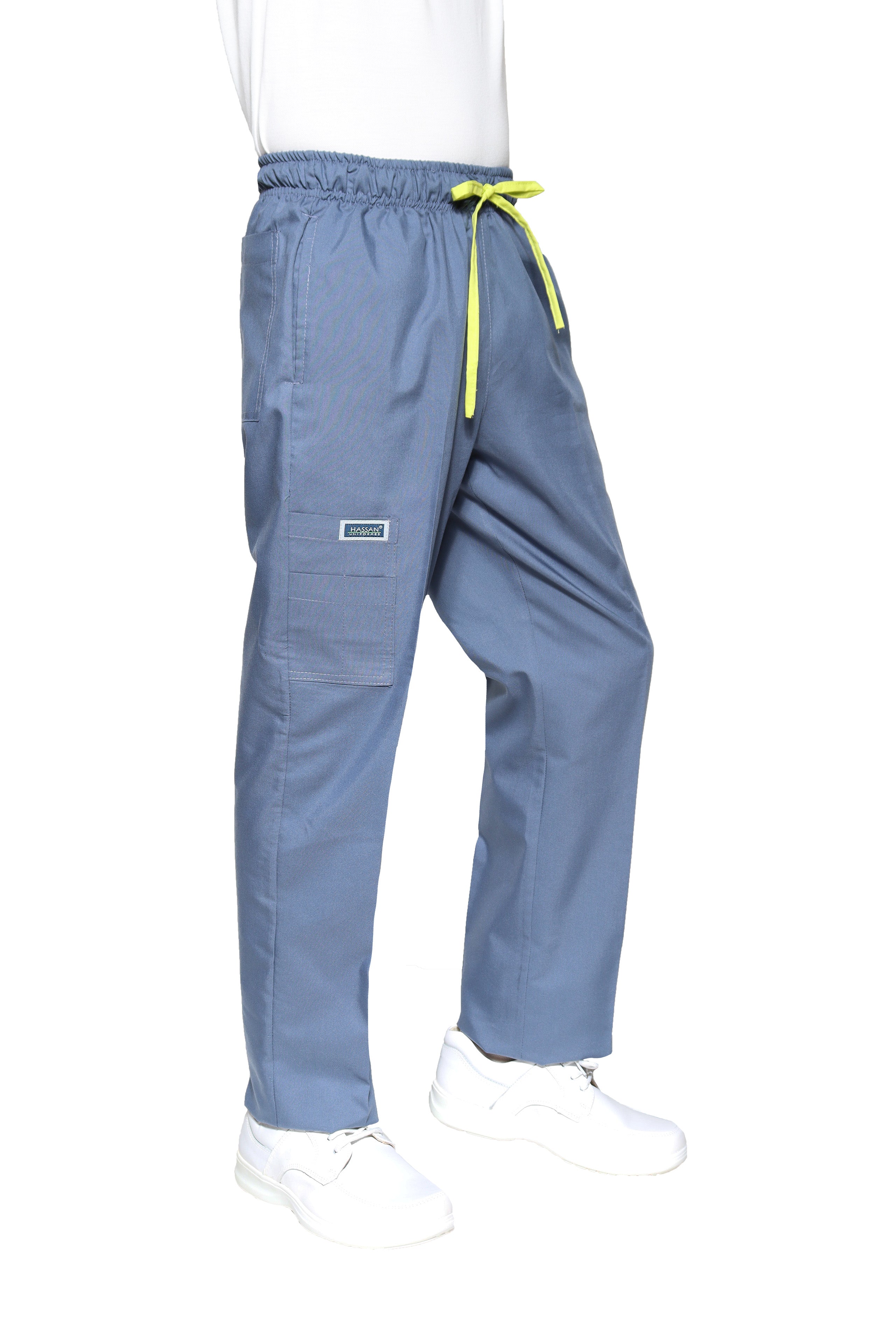 Pantalón Pant HA-25P-TELA SPORT-Color ACERO/LIMA-HOMBRE-HASSAN Uniformes