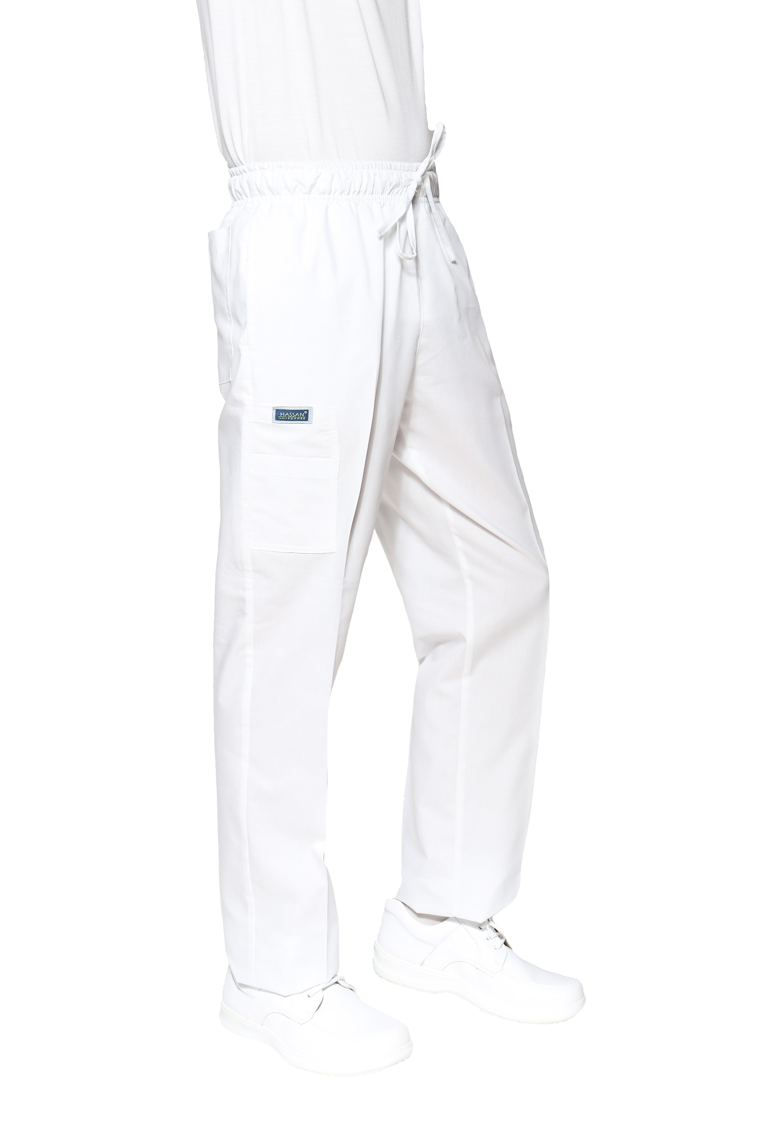 Pantalón Pant HA-25P-TELA SPORT-Color BLANCO-HOMBRE-HASSAN Uniformes
