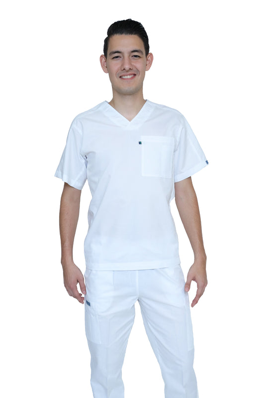 Filipina HA-25T-TELA SPORT-Color BLANCO-HOMBRE-HASSAN Uniformes