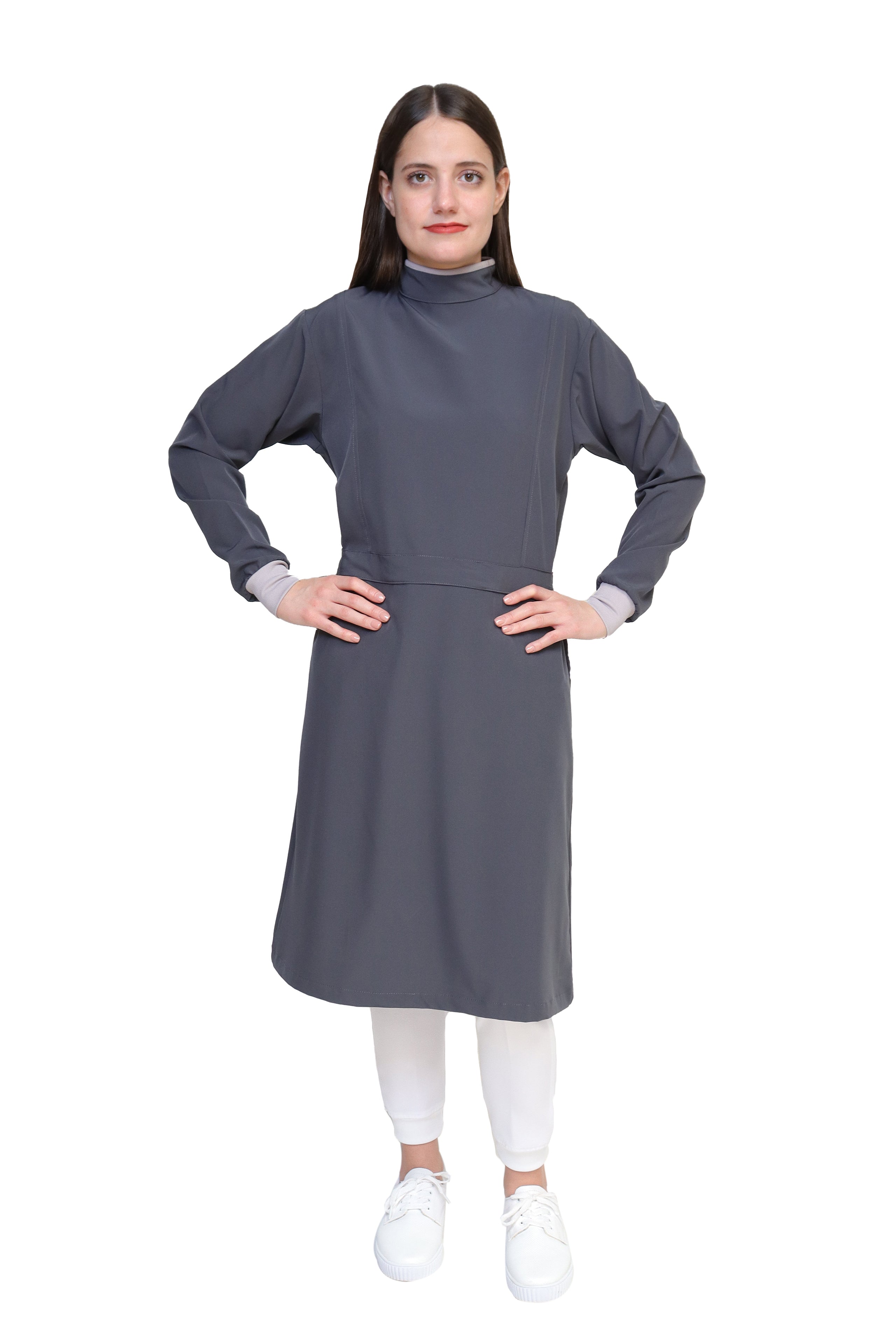 Bata Médica Quirúrgica COAT LINE de DAMA - DOBLE STRETCH con REPELENTE A FLUIDOS para Dama - EV-26-COATLINE DAMA