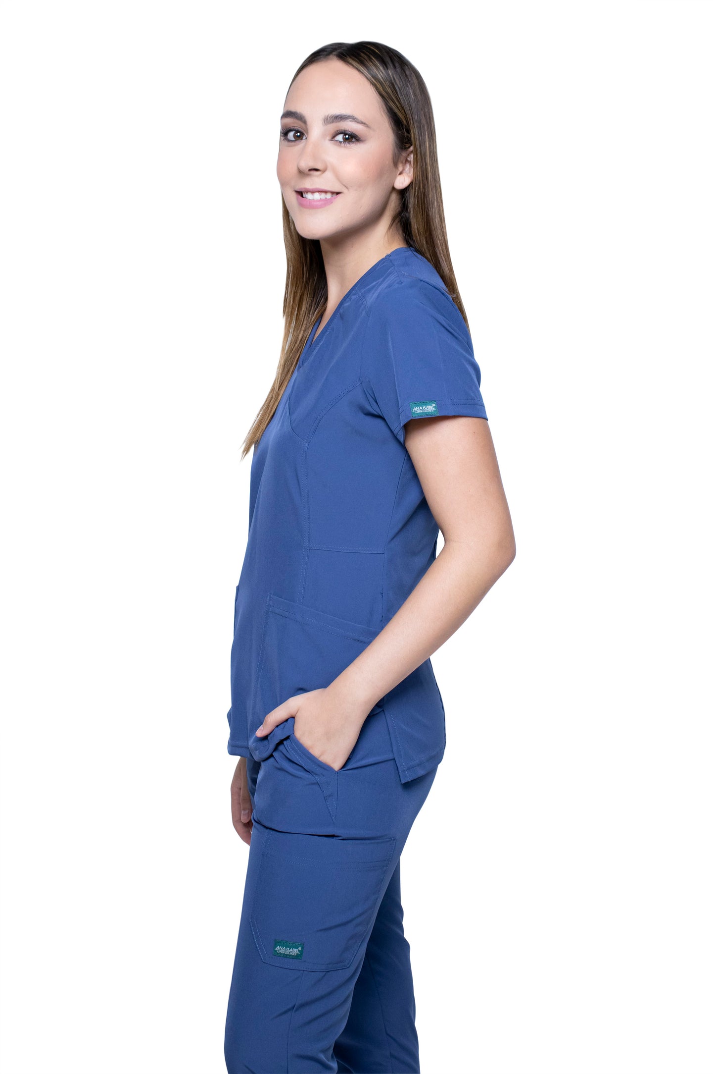 Conjunto SET Filipina y Pantalón JOGGER EV-04 Tatita REPELENTE A FLUIDOS-Color NAUTICO Dama-Ana Isabel Uniformes