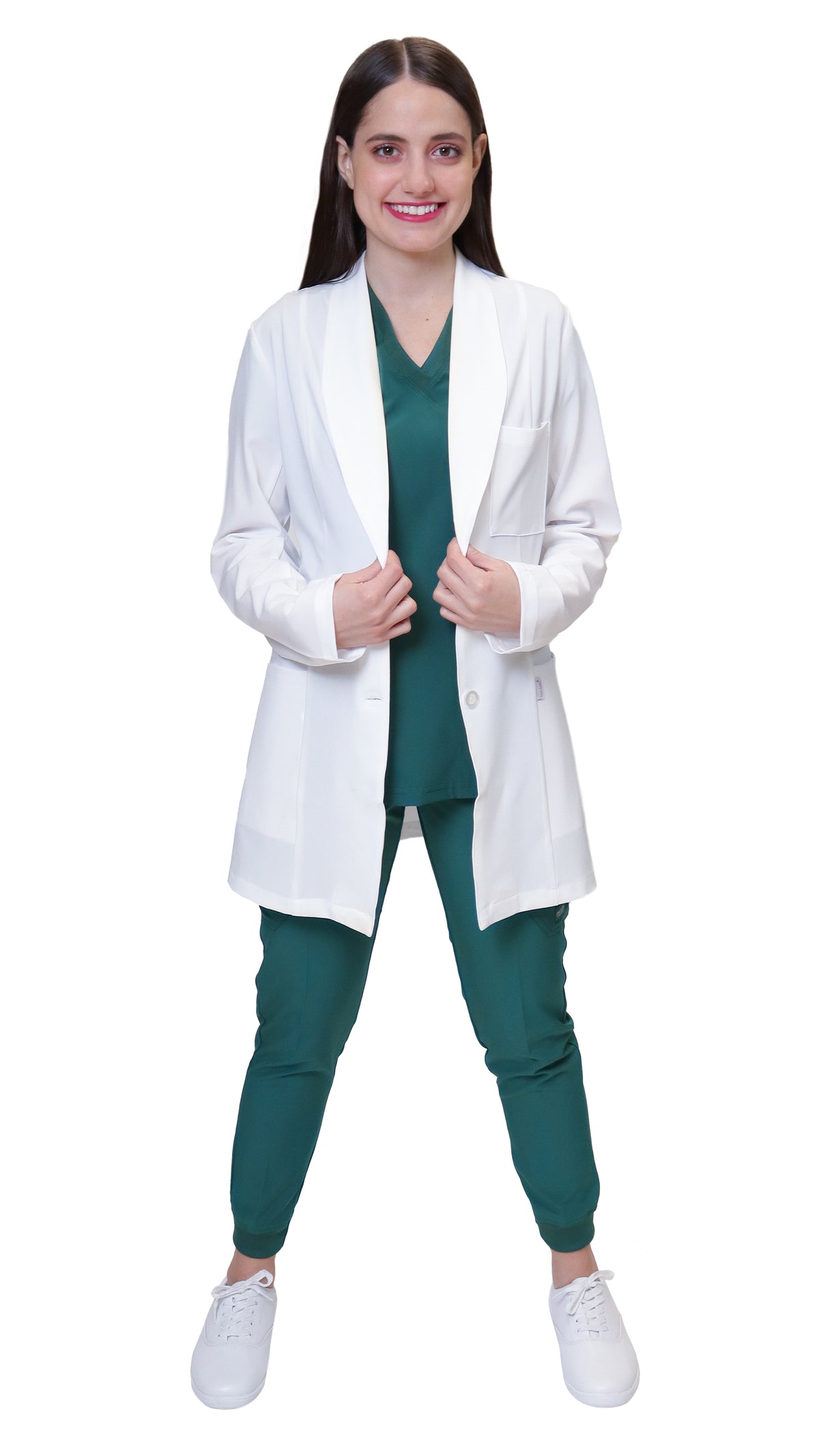 KIT Estudiantes - Bata Doble Stretch Repelente a Fluidos y Conjunto Quirúrgico Repelente con Pant Recto