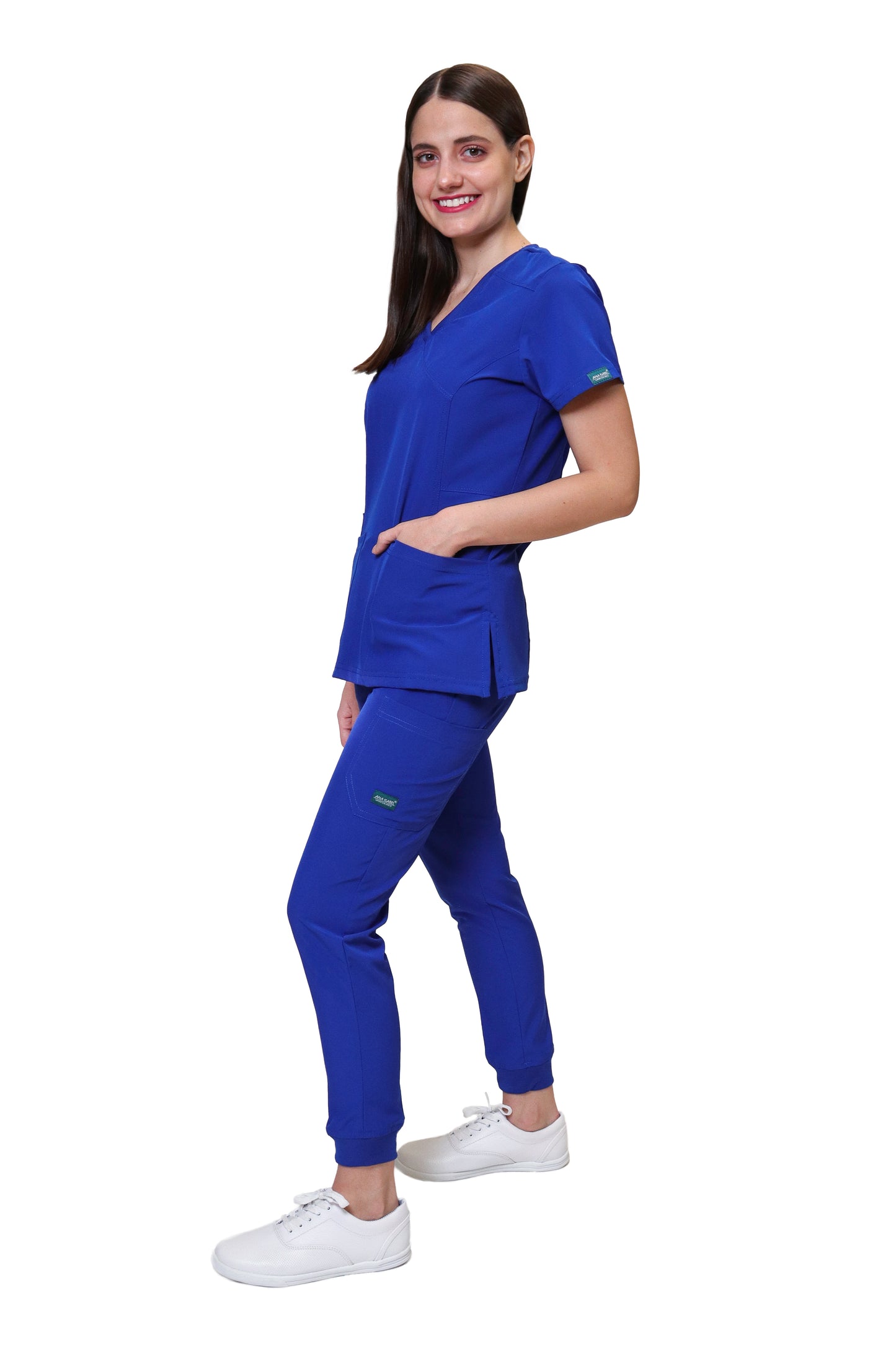 Conjunto SET Filipina y Pantalón JOGGER EV-04 Tatita REPELENTE A FLUIDOS-Color GALACTICO Dama-Ana Isabel Uniformes