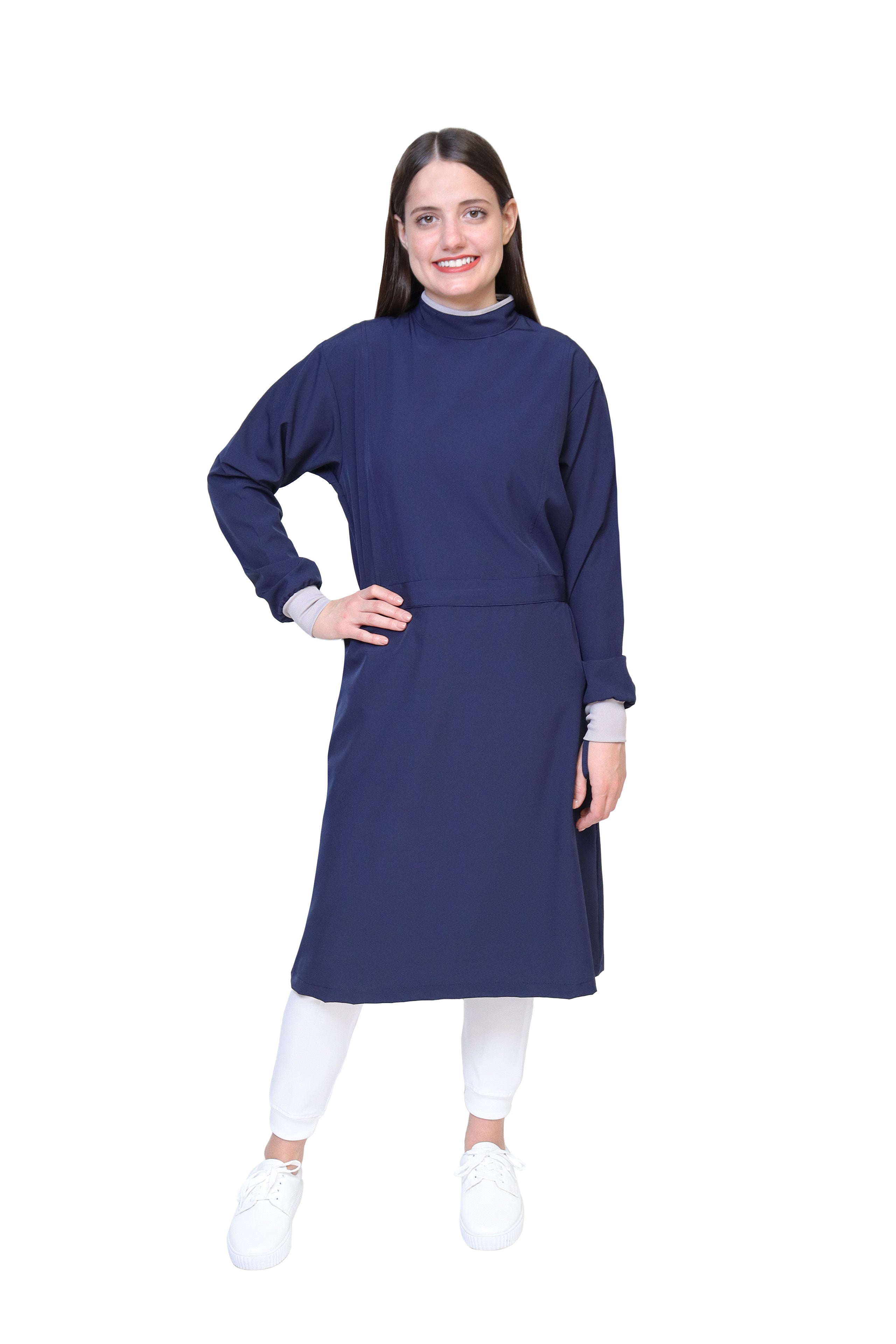 Bata Médica Quirúrgica COAT LINE de DAMA - DOBLE STRETCH con REPELENTE A FLUIDOS para Dama - EV-26-COATLINE DAMA