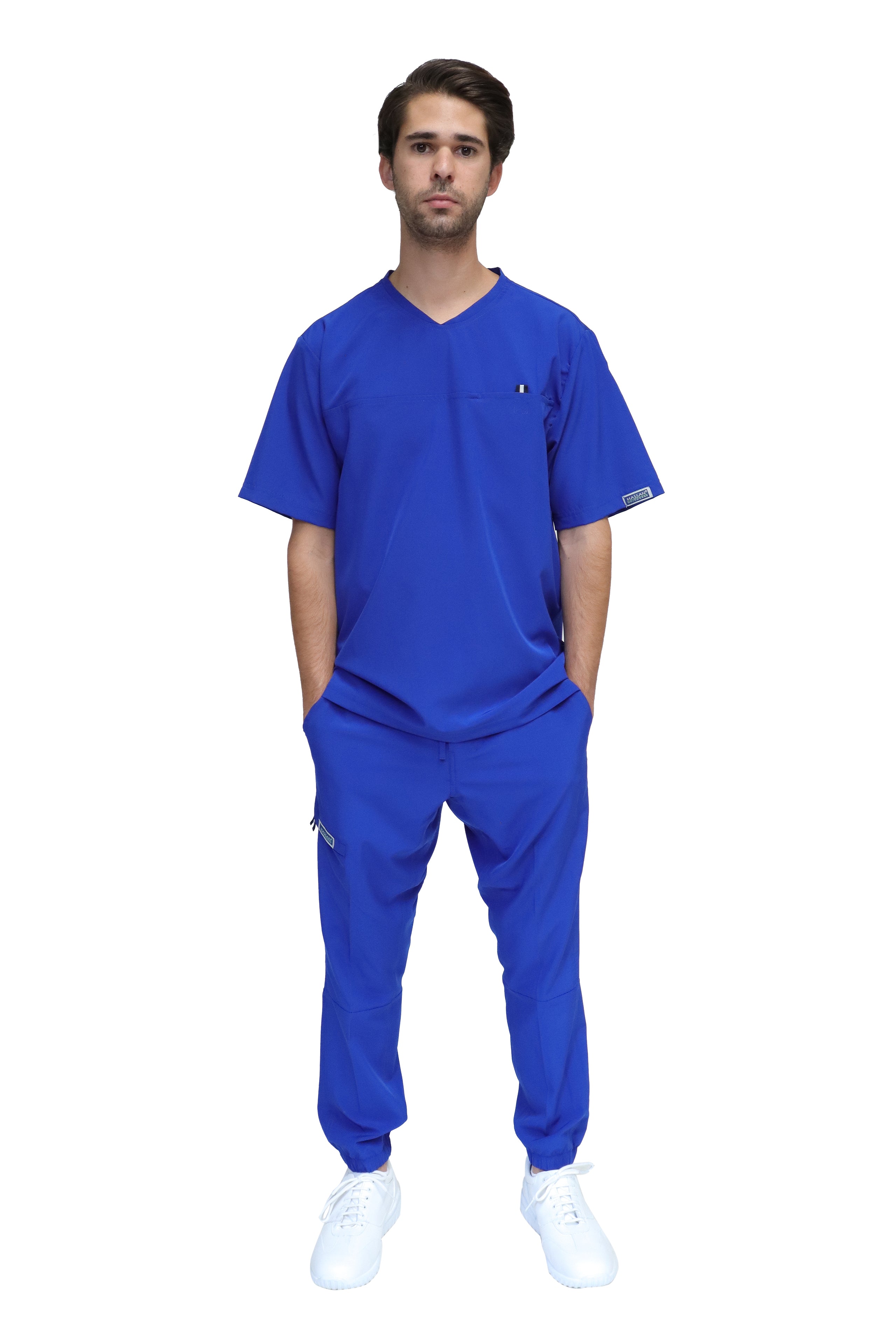 Conjunto SET Filipina y Pantalón JOGGER EA-04 REPELENTE A FLUIDOS-Color AZUL GALACTICO HOMBRE-HASSAN Uniformes