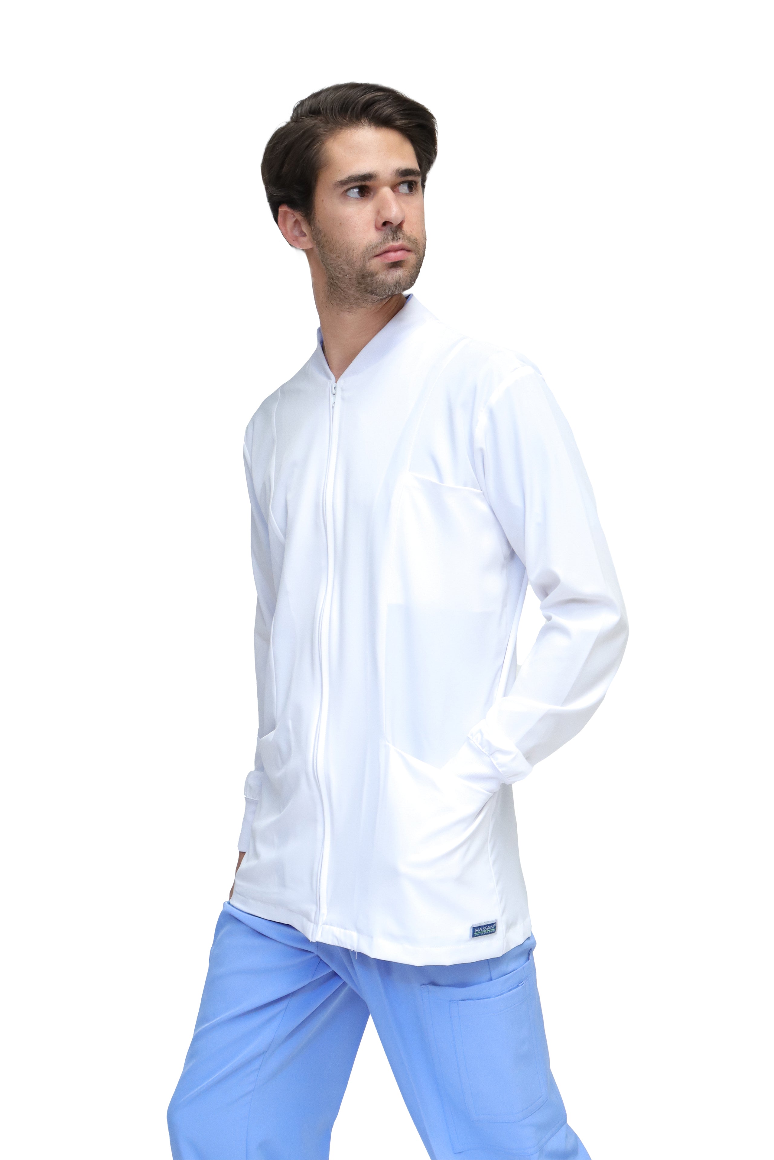 CHAMARRA WARM UP DOBLE STRETCH CON CIERRE con REPELENTE A FLUIDOS para Hombre - EA-06