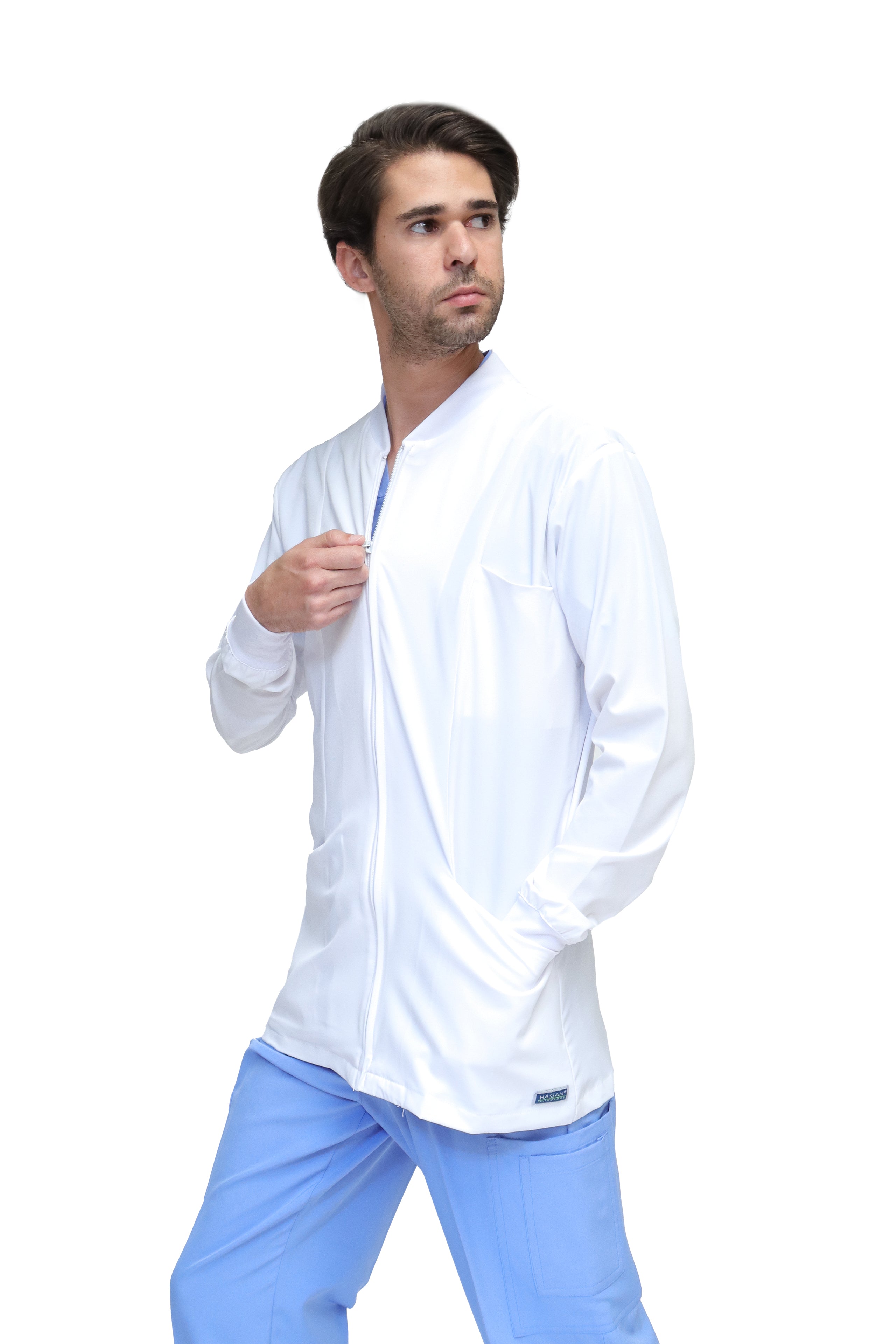 CHAMARRA WARM UP DOBLE STRETCH CON CIERRE con REPELENTE A FLUIDOS para Hombre - EA-06