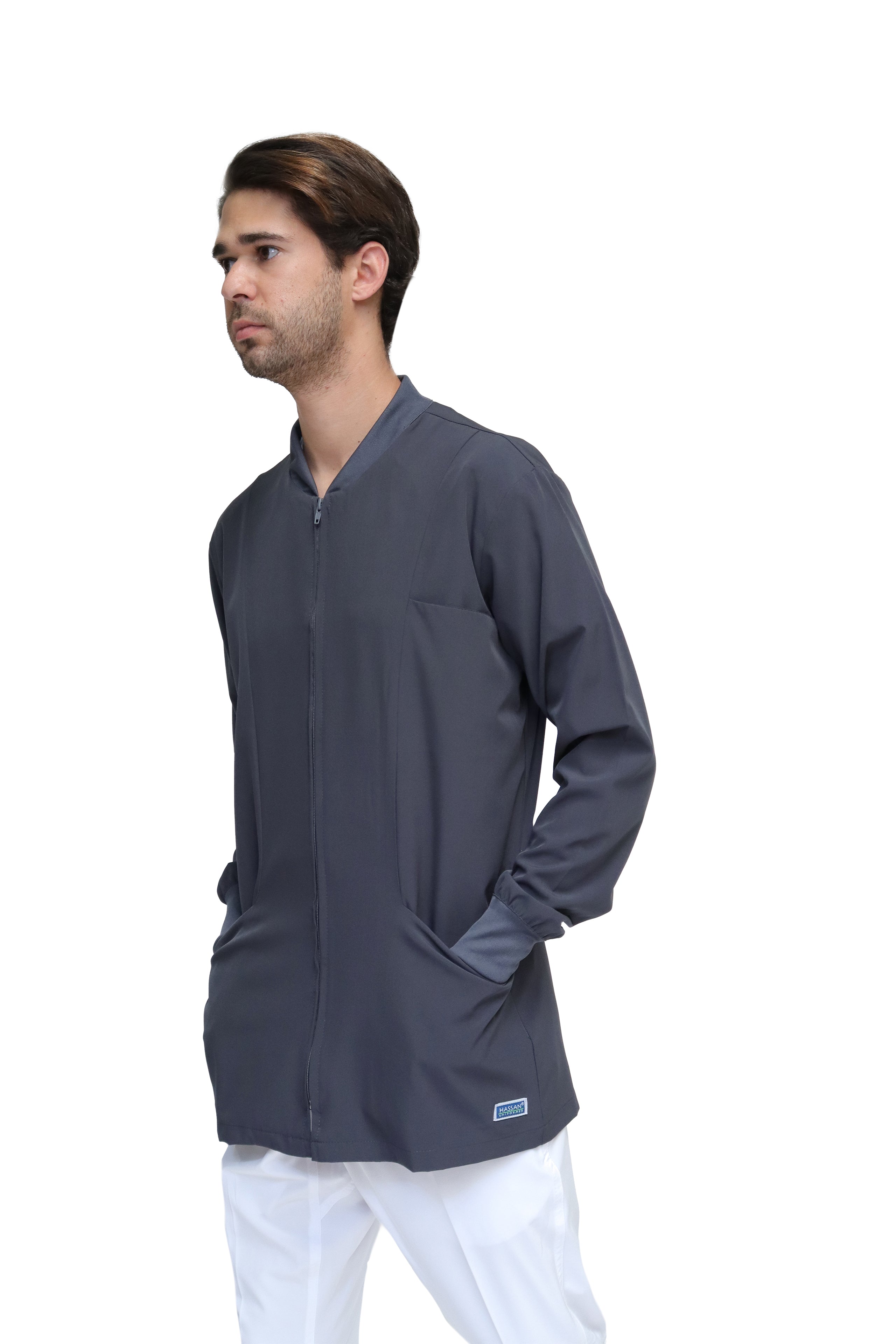 CHAMARRA WARM UP DOBLE STRETCH CON CIERRE con REPELENTE A FLUIDOS para Hombre - EA-06