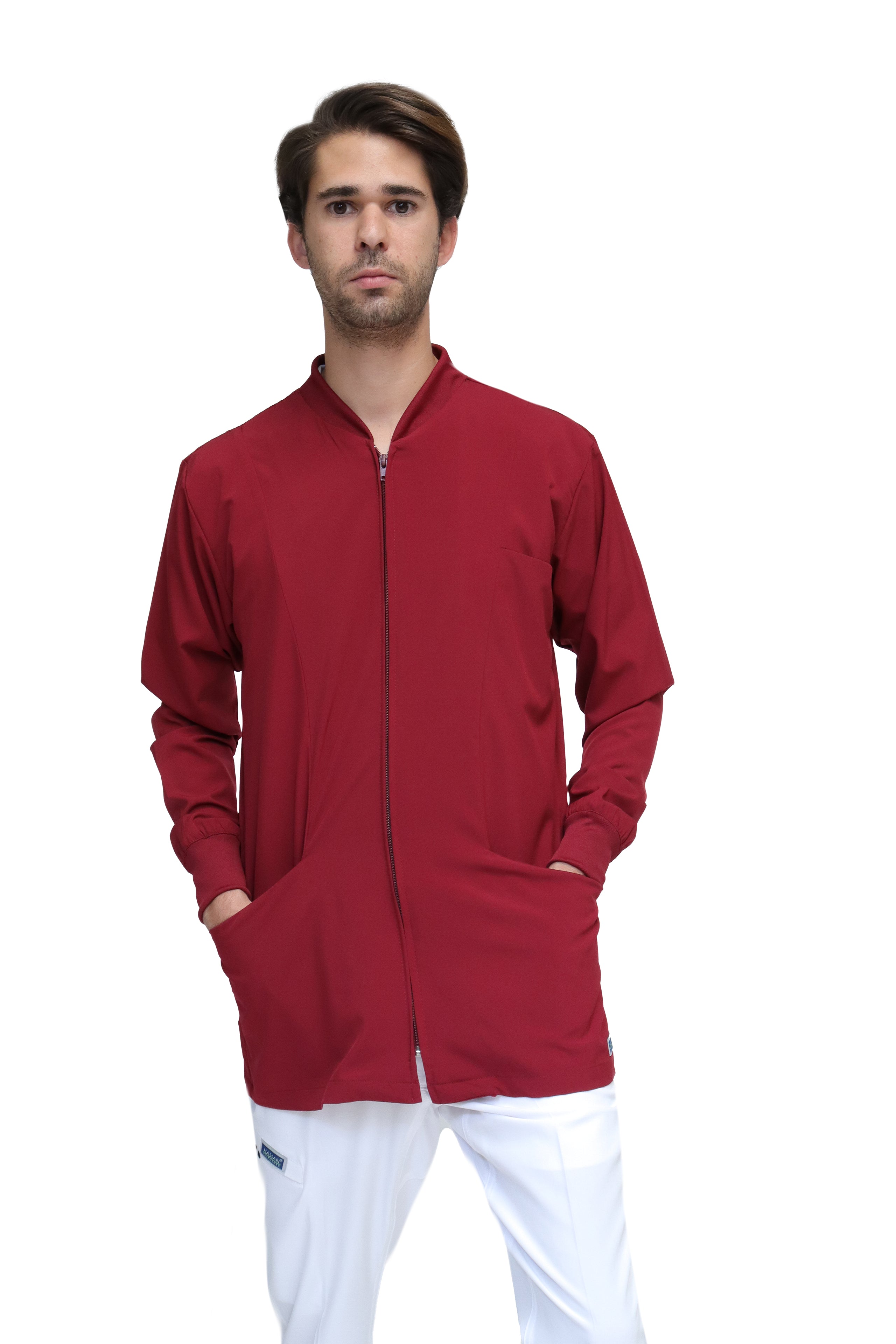 CHAMARRA WARM UP DOBLE STRETCH CON CIERRE con REPELENTE A FLUIDOS para Hombre - EA-06