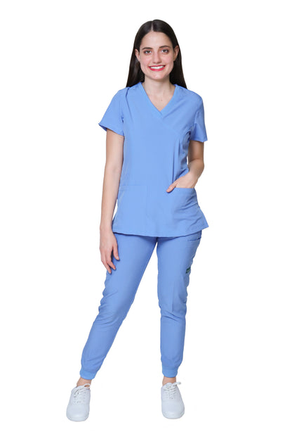 Conjunto SET Filipina y Pantalón JOGGER EV-04 Tatita REPELENTE A FLUIDOS-Color FRANCIA Dama-Ana Isabel Uniformes