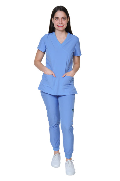 Conjunto SET Filipina y Pantalón JOGGER EV-04 Tatita REPELENTE A FLUIDOS-Color FRANCIA Dama-Ana Isabel Uniformes
