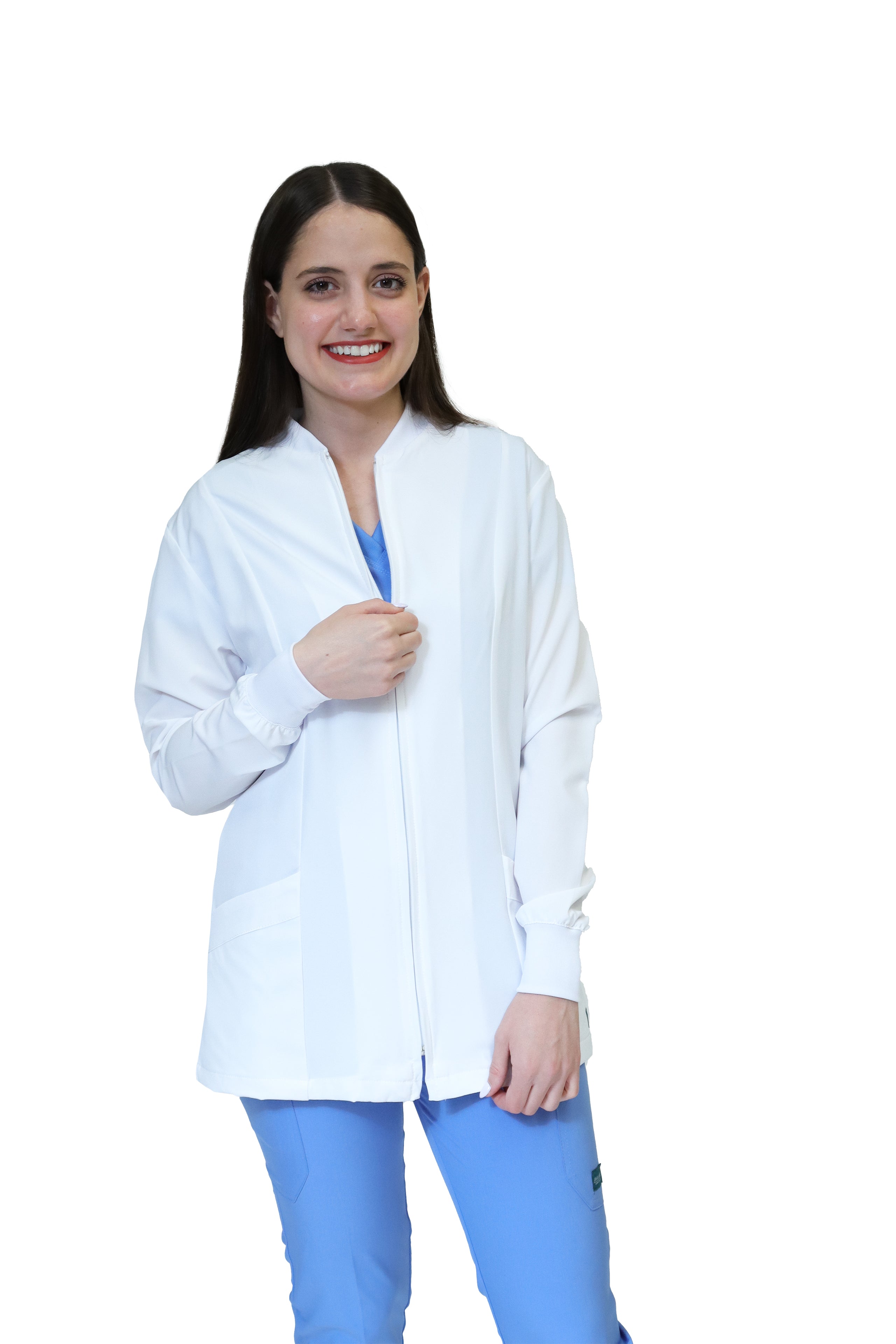CHAMARRA WARM UP DOBLE STRETCH CON CIERRE con REPELENTE A FLUIDOS para Dama - EV-25