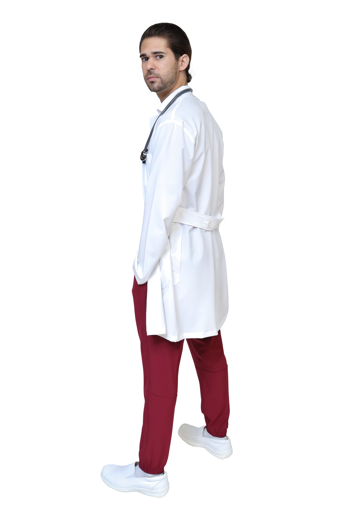 KIT Estudiantes - Bata Doble Stretch Repelente a Fluidos y Conjunto Quirúrgico Repelente con Pant Recto