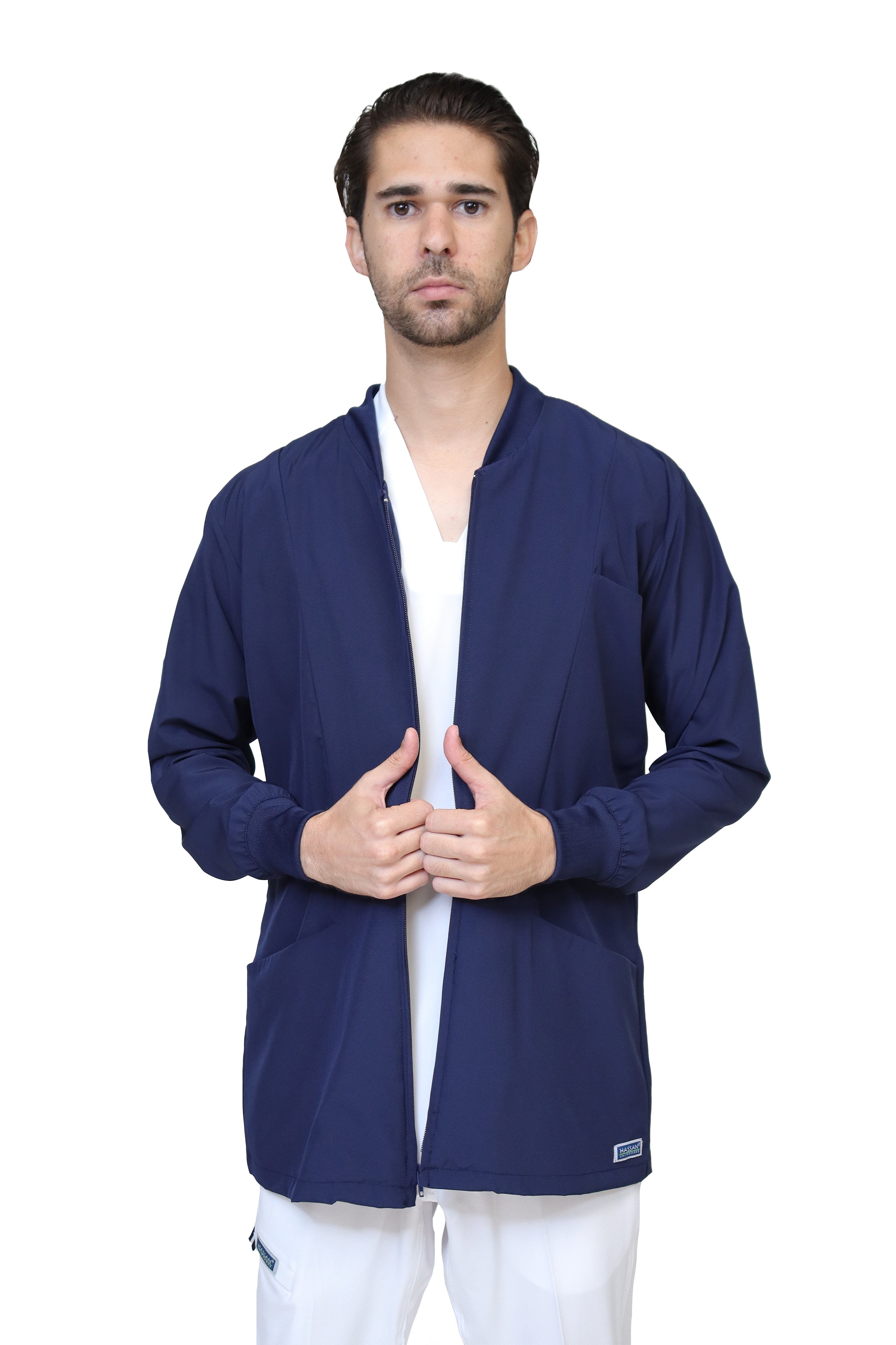 CHAMARRA WARM UP DOBLE STRETCH CON CIERRE con REPELENTE A FLUIDOS para Hombre - EA-06