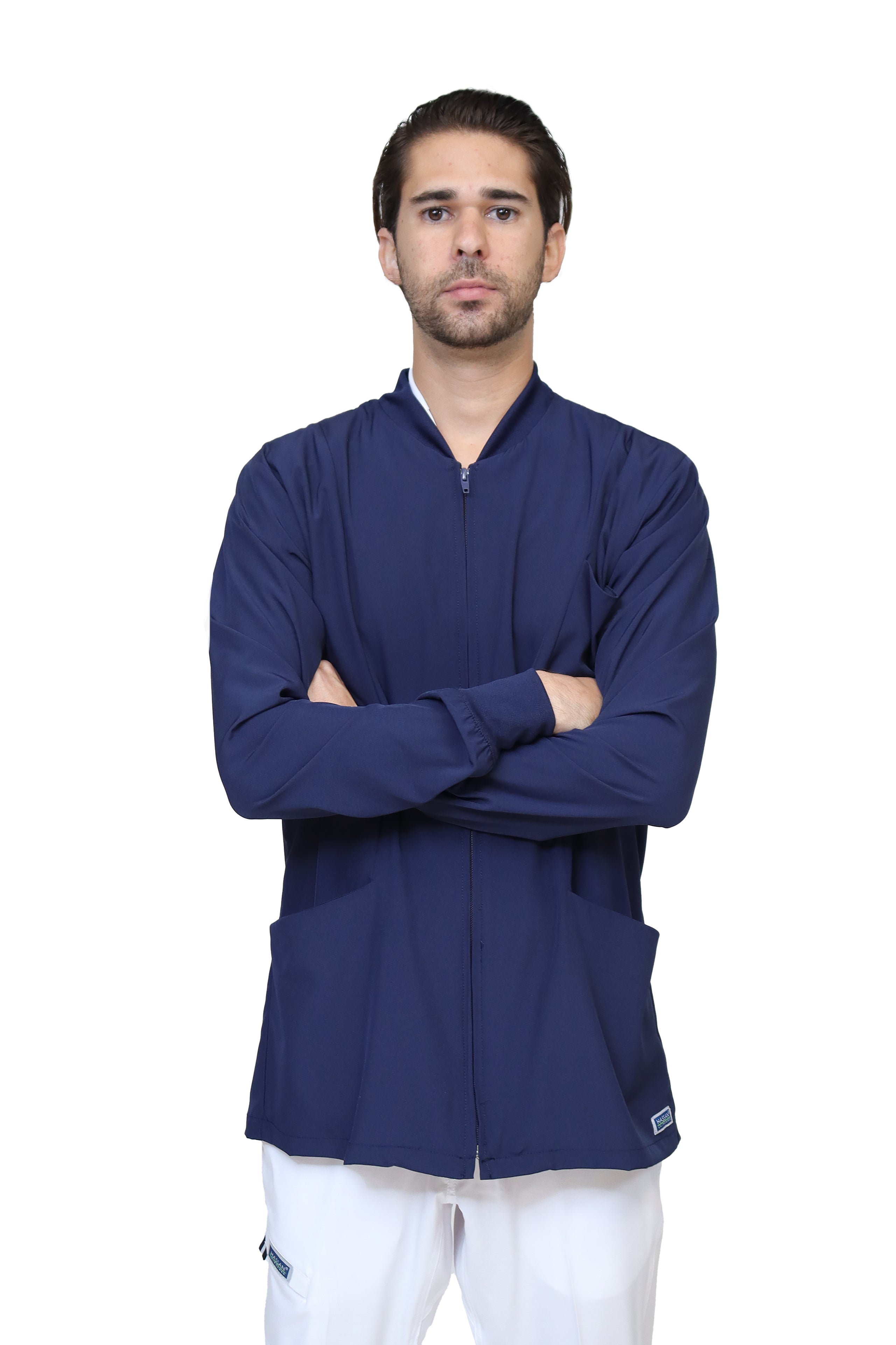 CHAMARRA WARM UP DOBLE STRETCH CON CIERRE con REPELENTE A FLUIDOS para Hombre - EA-06