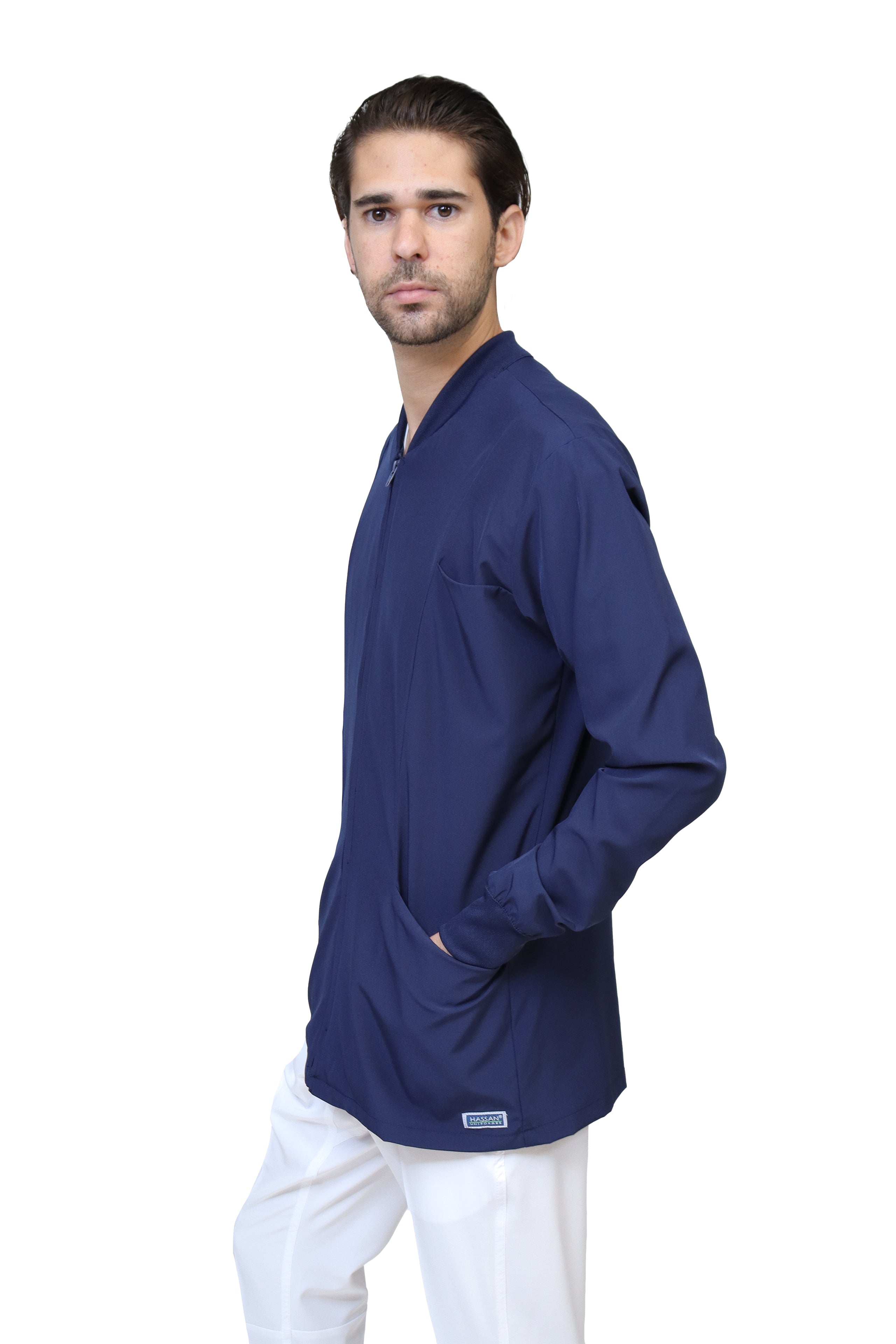 CHAMARRA WARM UP DOBLE STRETCH CON CIERRE con REPELENTE A FLUIDOS para Hombre - EA-06
