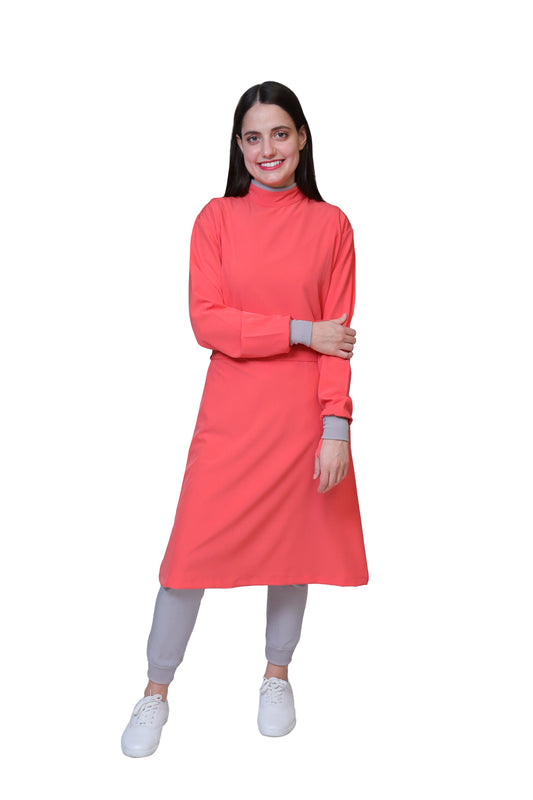 Bata Médica Quirúrgica COAT LINE de DAMA - DOBLE STRETCH con REPELENTE A FLUIDOS para Dama - EV-26-COATLINE DAMA