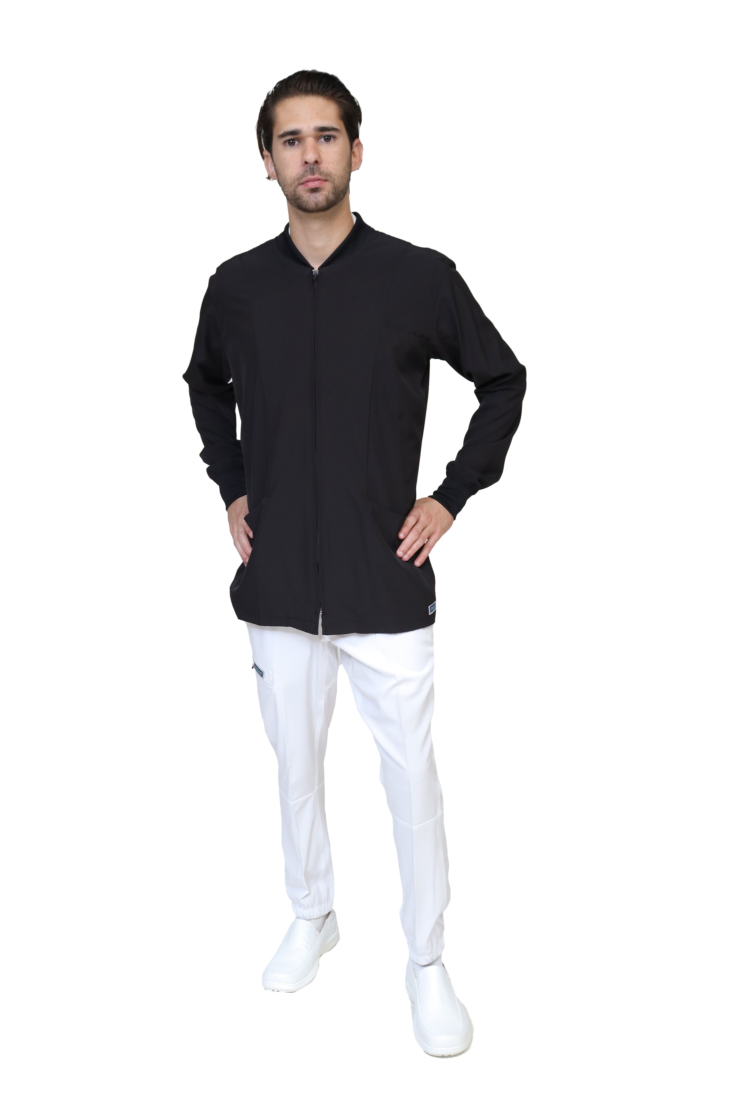 CHAMARRA WARM UP DOBLE STRETCH CON CIERRE con REPELENTE A FLUIDOS para Hombre - EA-06
