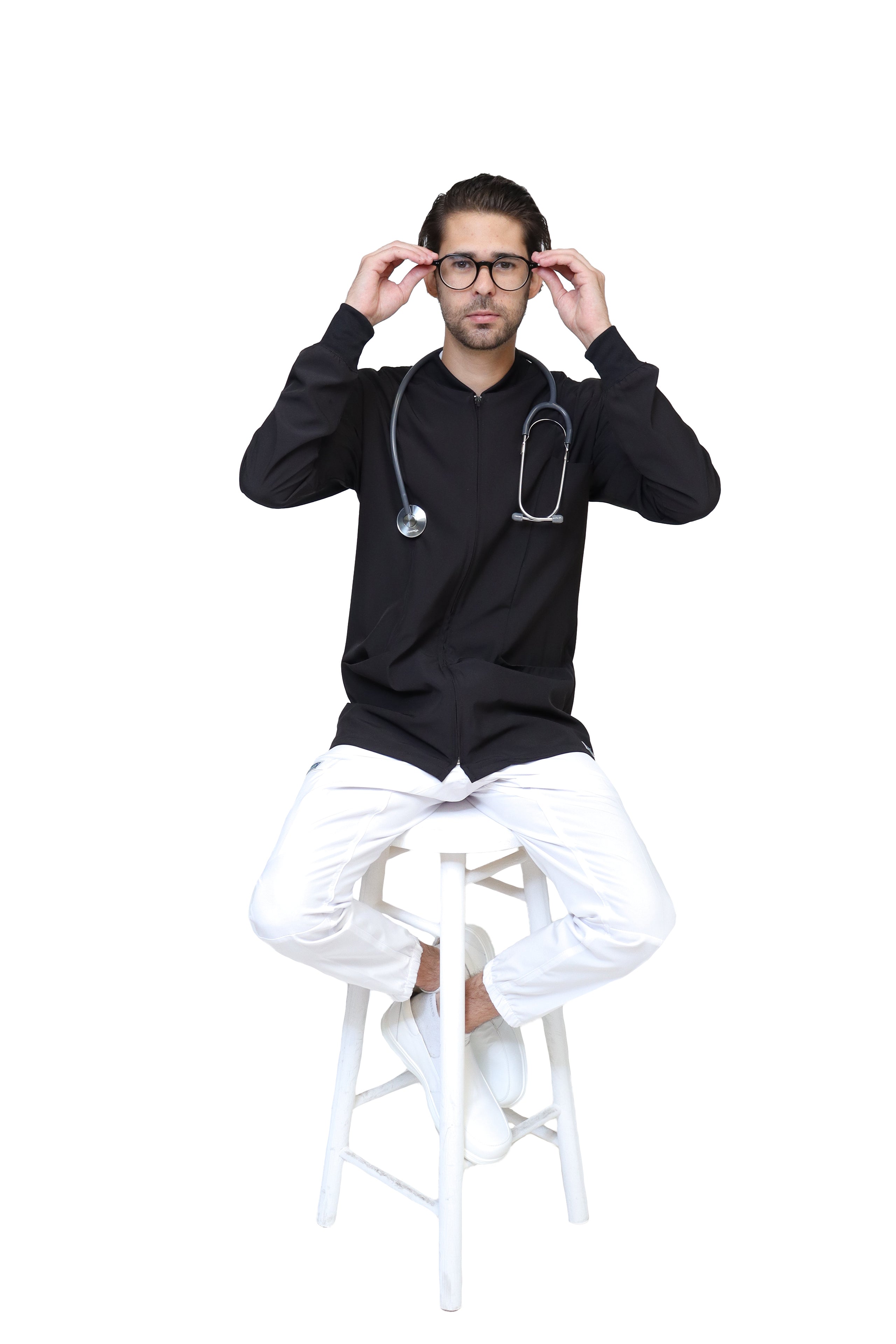 CHAMARRA WARM UP DOBLE STRETCH CON CIERRE con REPELENTE A FLUIDOS para Hombre - EA-06