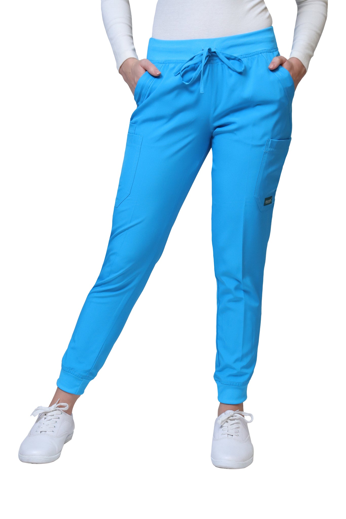 Pantalon Azul Agua UNIFORME JOGGER ANTIFLUIDOS LYCRA DAMA DEBLANCO