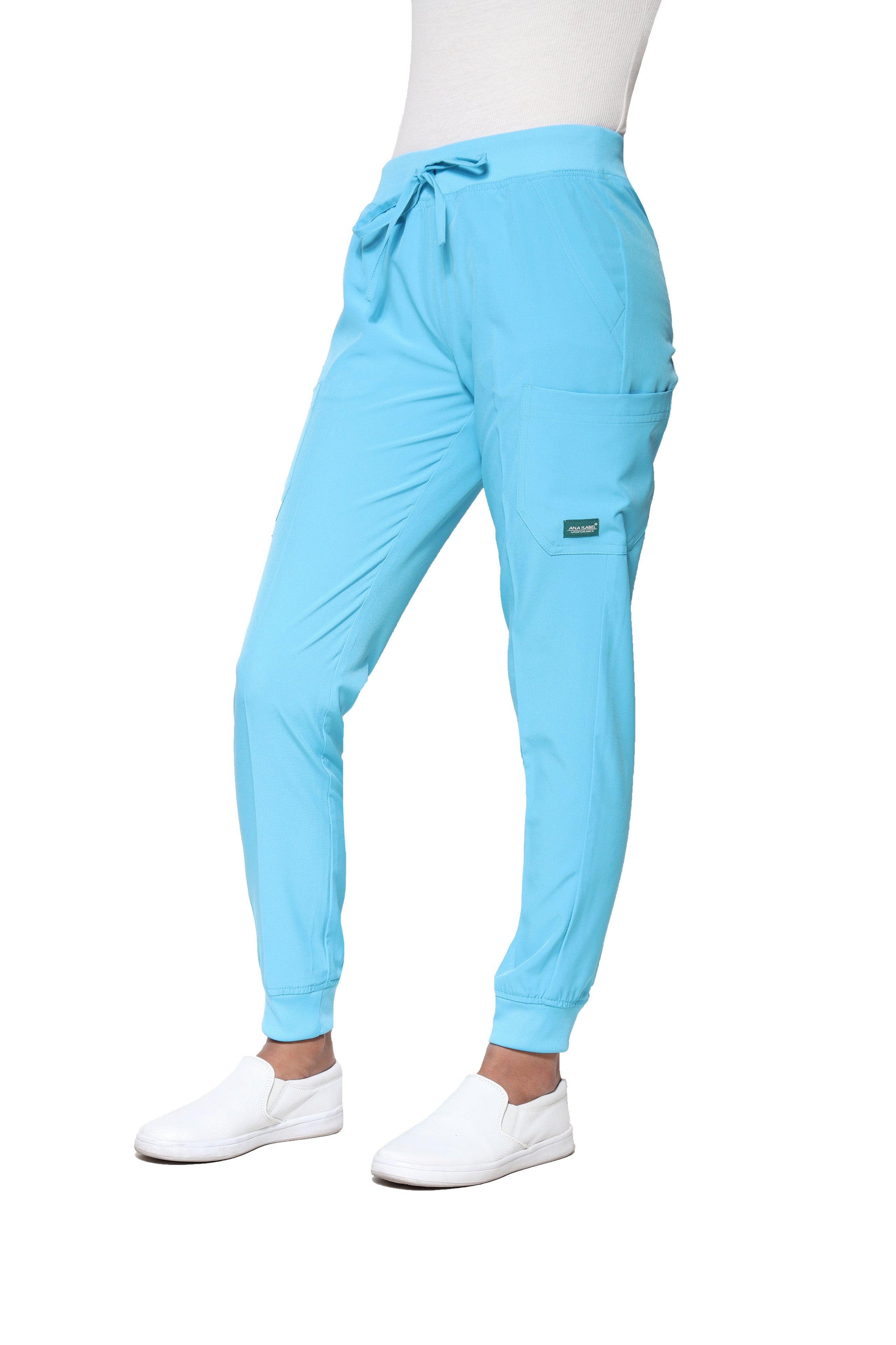 Conjunto SET Filipina y Pantalón JOGGER EV-03 Nani REPELENTE A FLUIDOS-Color AQUA Dama-Ana Isabel Uniformes