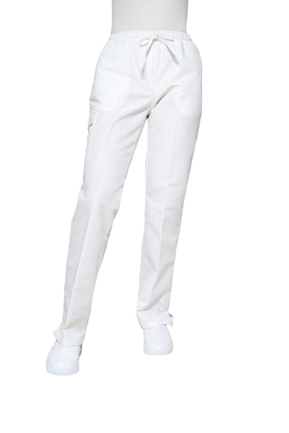 Conjunto SET Filipina y Pantalón KA-56 MARIPOSITAS -Color BLANCO- Dama- KAREN MEDICAL FASHION