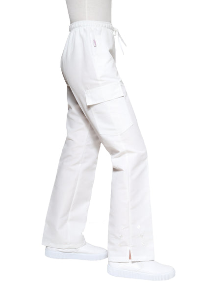 Conjunto SET Filipina y Pantalón KA-56 MARIPOSITAS -Color BLANCO- Dama- KAREN MEDICAL FASHION