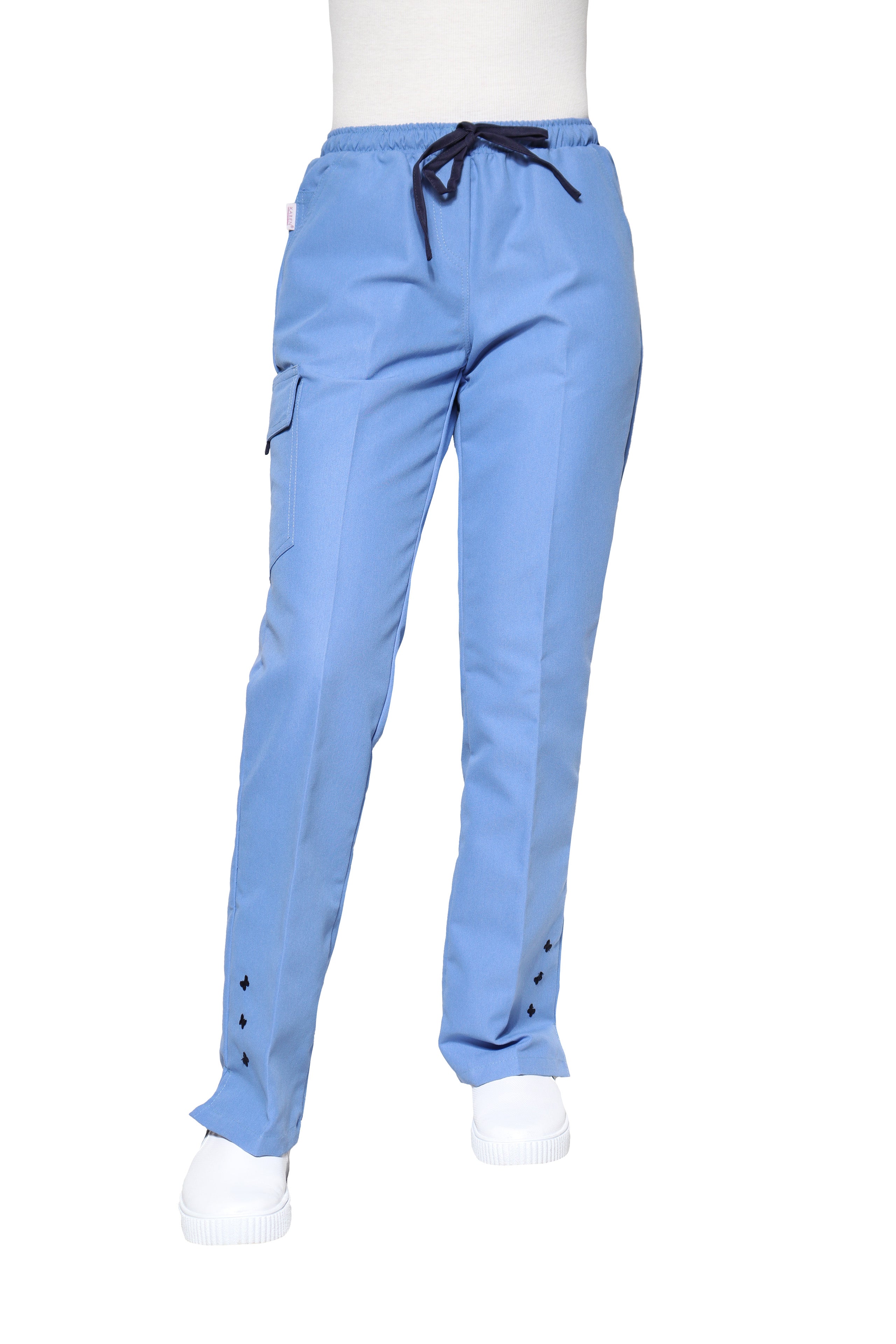 Conjunto SET Filipina y Pantalón KA-56 MARIPOSITAS -Color PLUMBAGO/MARINO- Dama- KAREN MEDICAL FASHION