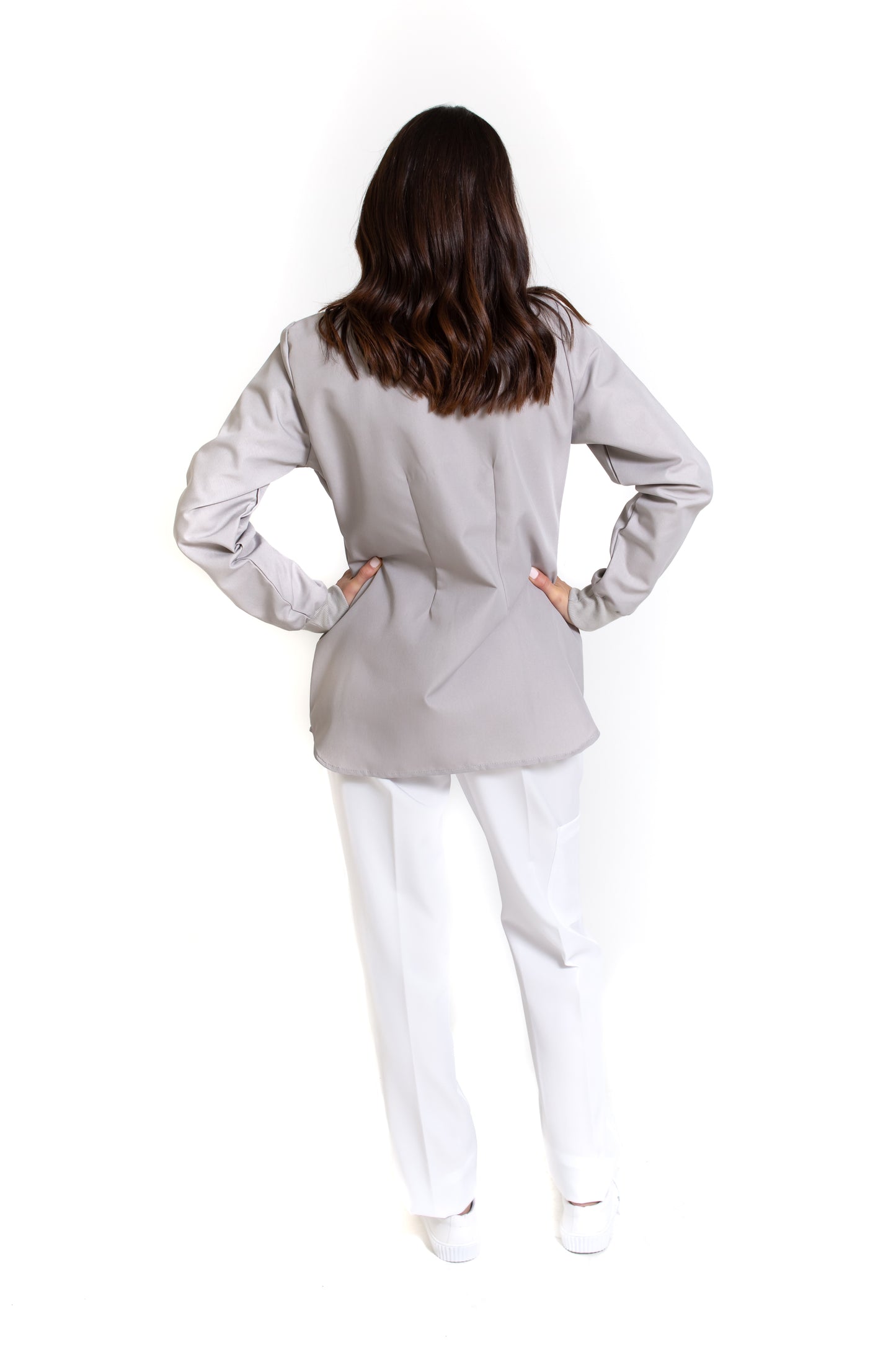 WARM UP Chamarra Médica - Salida de Hospital - para Dama - Color GRIS- KA-38 KAREN MEDICAL FASHION