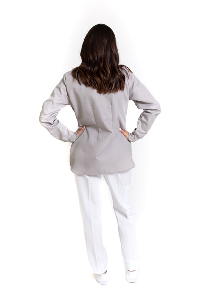 WARM UP Chamarra Médica - Salida de Hospital - para Dama - Color GRIS- KA-38 KAREN MEDICAL FASHION