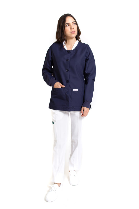 WARM UP Chamarra Médica - Salida de Hospital - para Dama - Color MARINO- KA-38 KAREN MEDICAL FASHION
