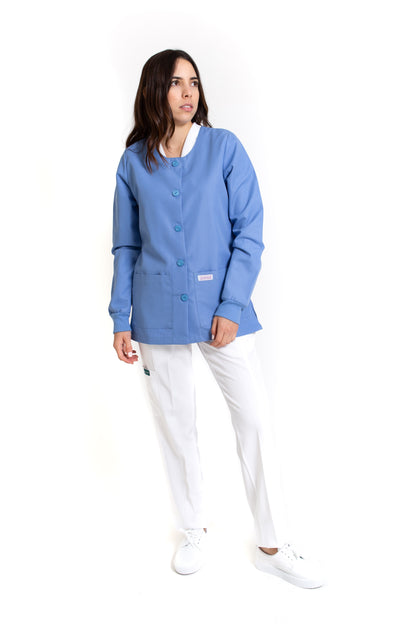 WARM UP Chamarra Médica - Salida de Hospital - para Dama - Color PLUMBAGO- KA-38 KAREN MEDICAL FASHION