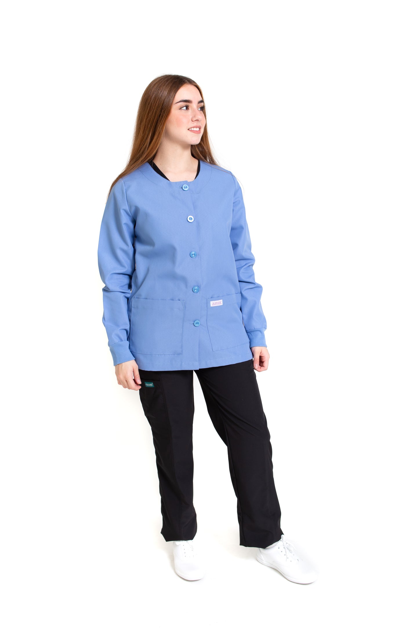 WARM UP Chamarra Médica - Salida de Hospital - para Dama - Color PLUMBAGO- KA-38 KAREN MEDICAL FASHION